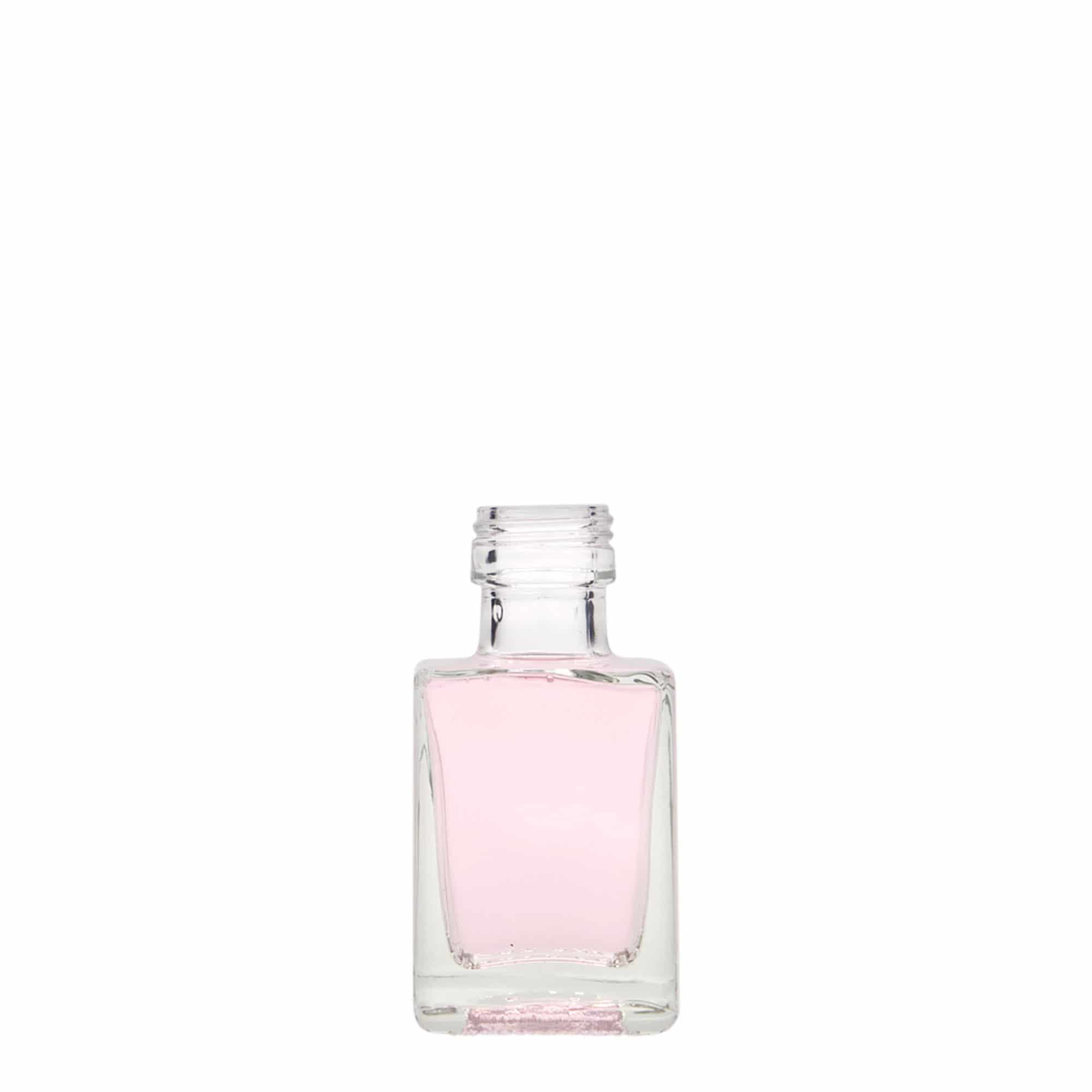 50 ml skleněná lahvička 'Cube', čtvercová, hrdlo: PP 24