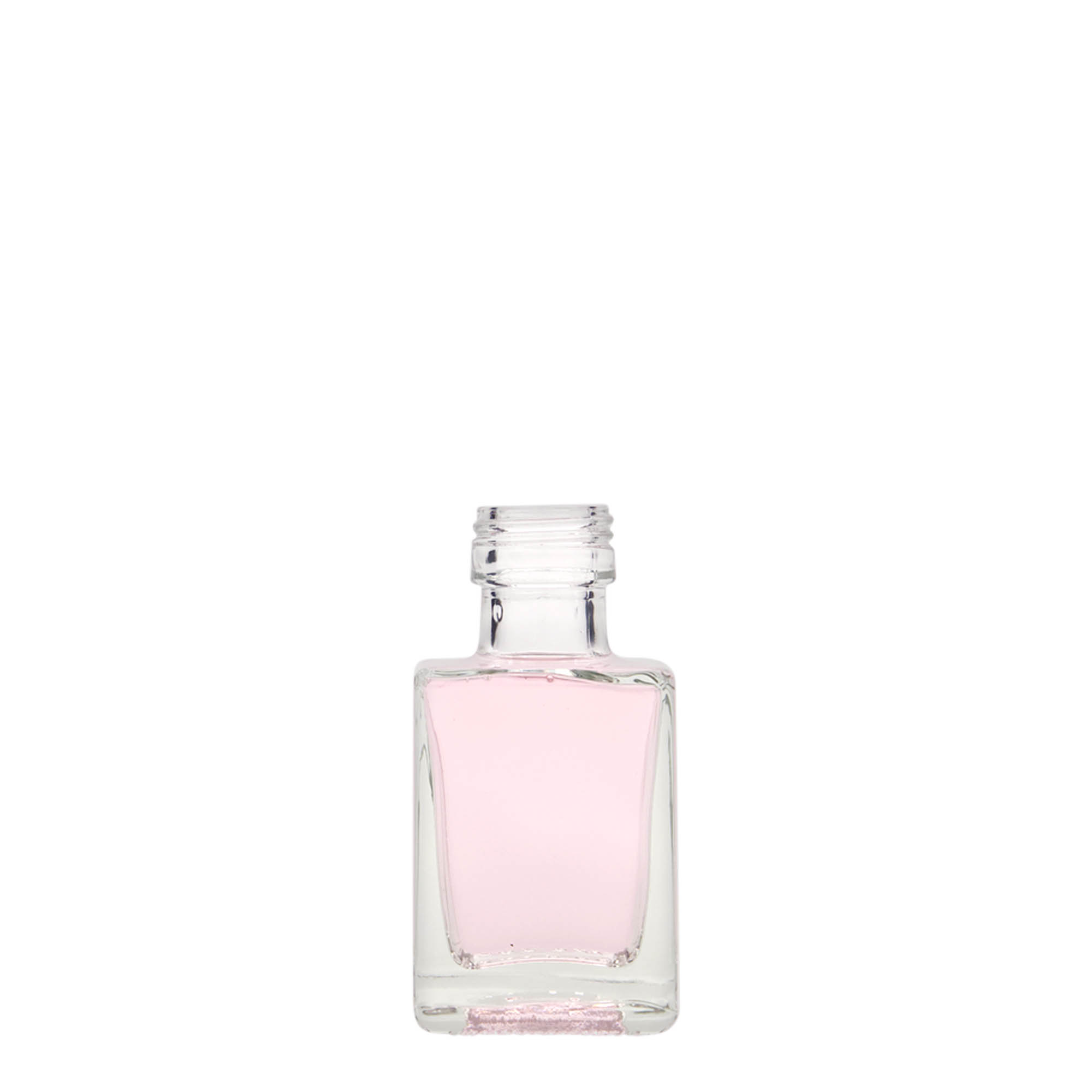 50 ml skleněná lahvička „Cube“, čtvercová, hrdlo: PP 24