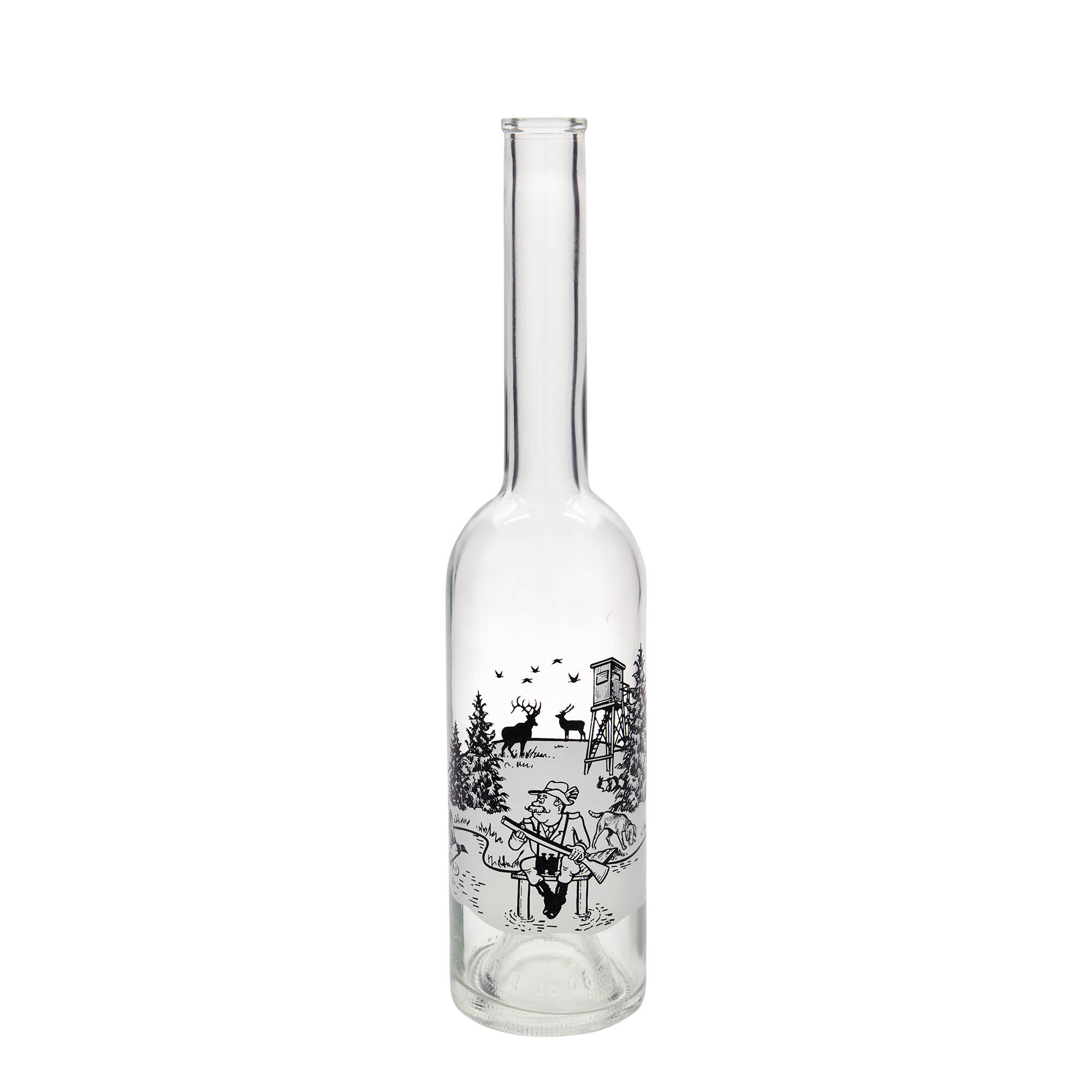 500 ml skleněná láhev 'Opera', motiv: Lovec, hrdlo: korek 500 ml skleněná láhev 'Opera', motiv: Lovec, hrdlo: korek
