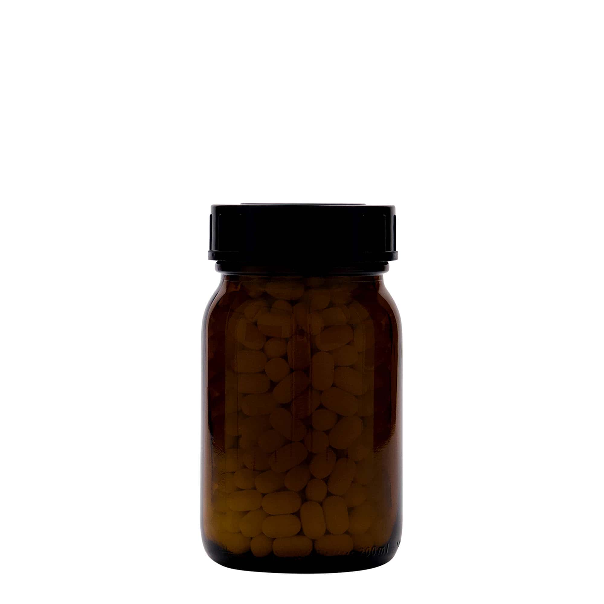 200 ml širokohrdlá sklenice, hnědá, hrdlo: DIN 55