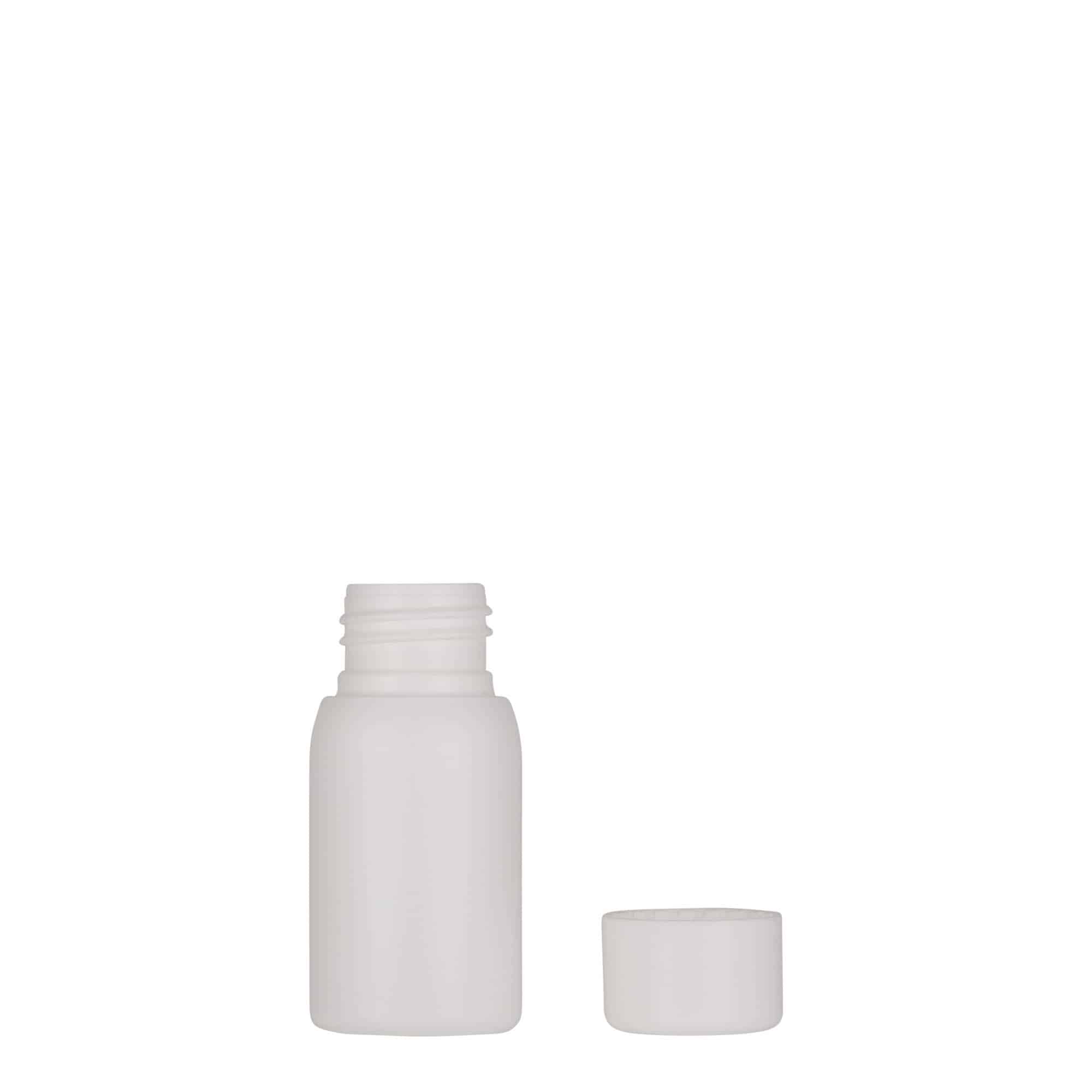 30 ml plastová láhev „Tuffy“, HDPE, bílá, hrdlo: 24/410