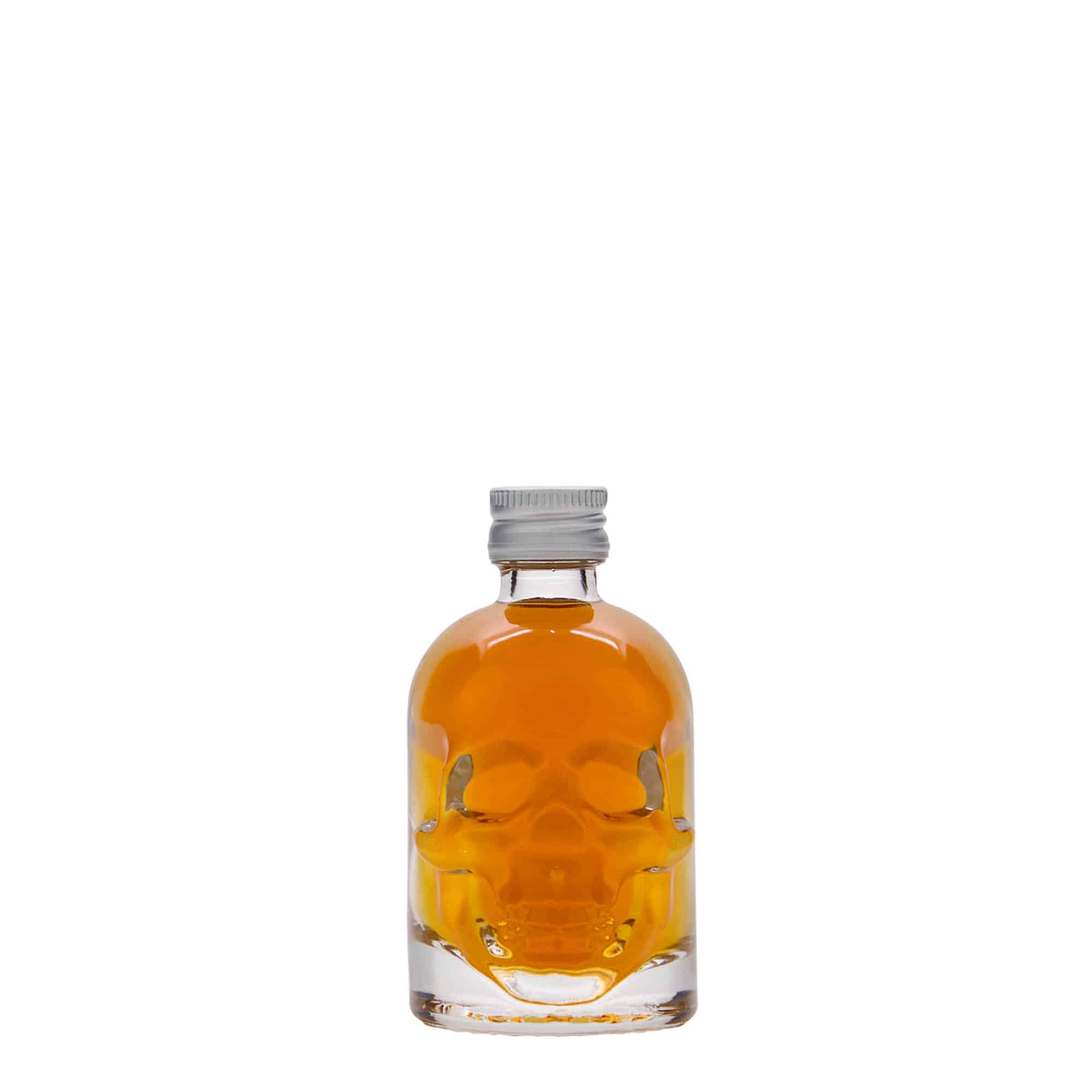 Skleněná lahev 50 ml 'Lebka', uzávěr: PP 18
