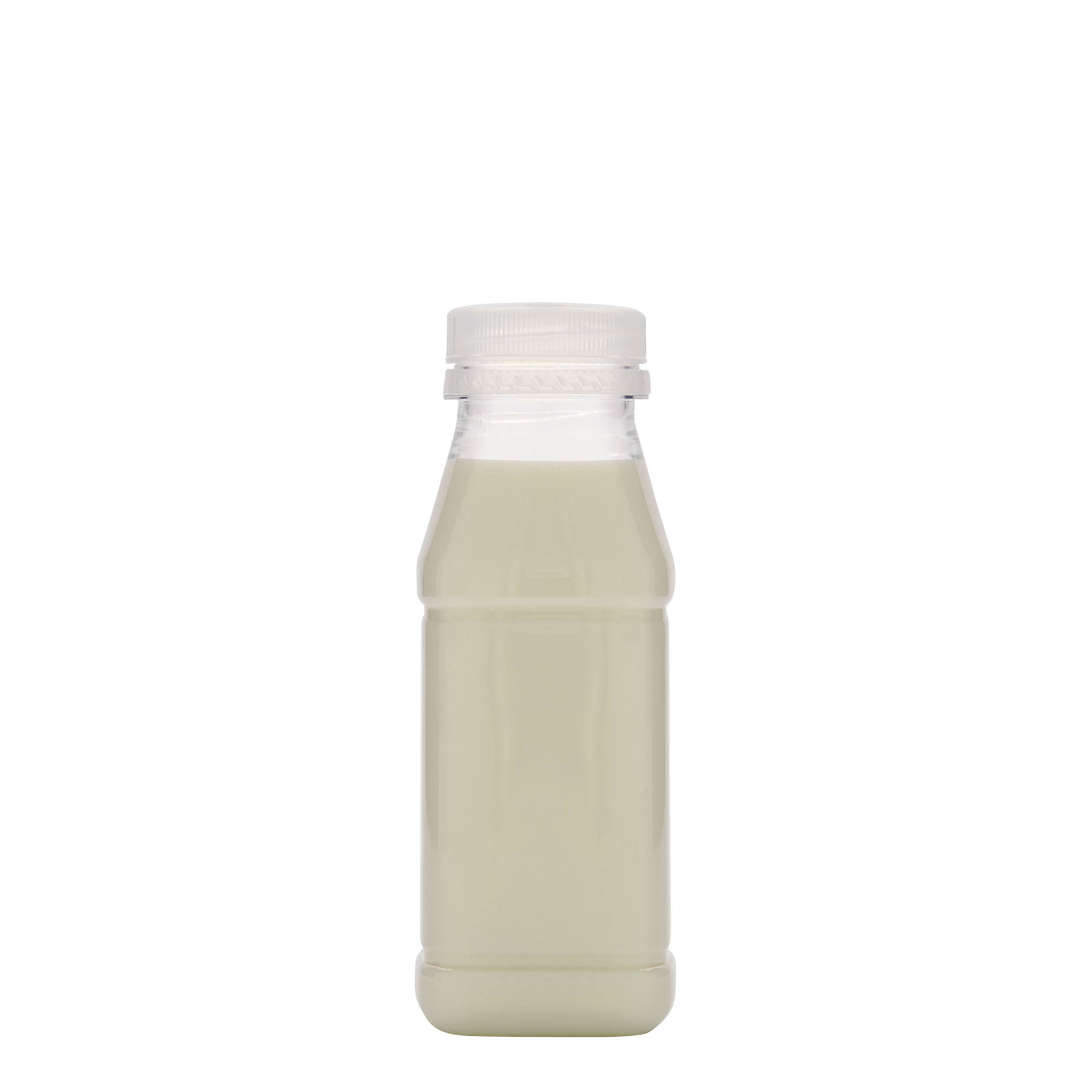 250 ml PET láhev 'Milk and Juice Carré', čtvercová, plastová, hrdlo: 38 mm