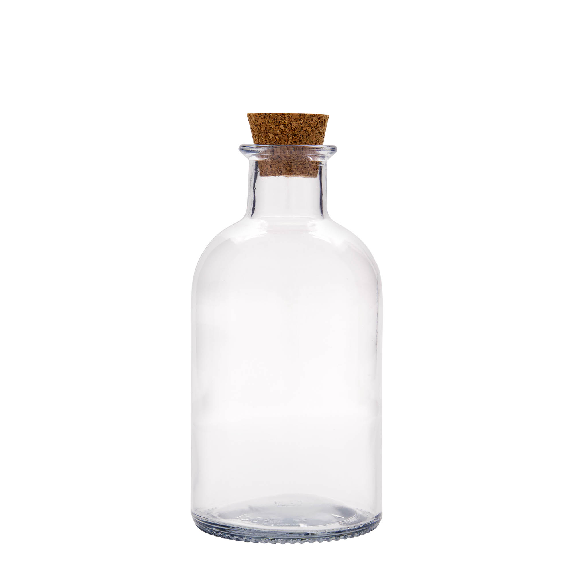 500 ml skleněná láhev lékárníka 'Italia', hrdlo: korek