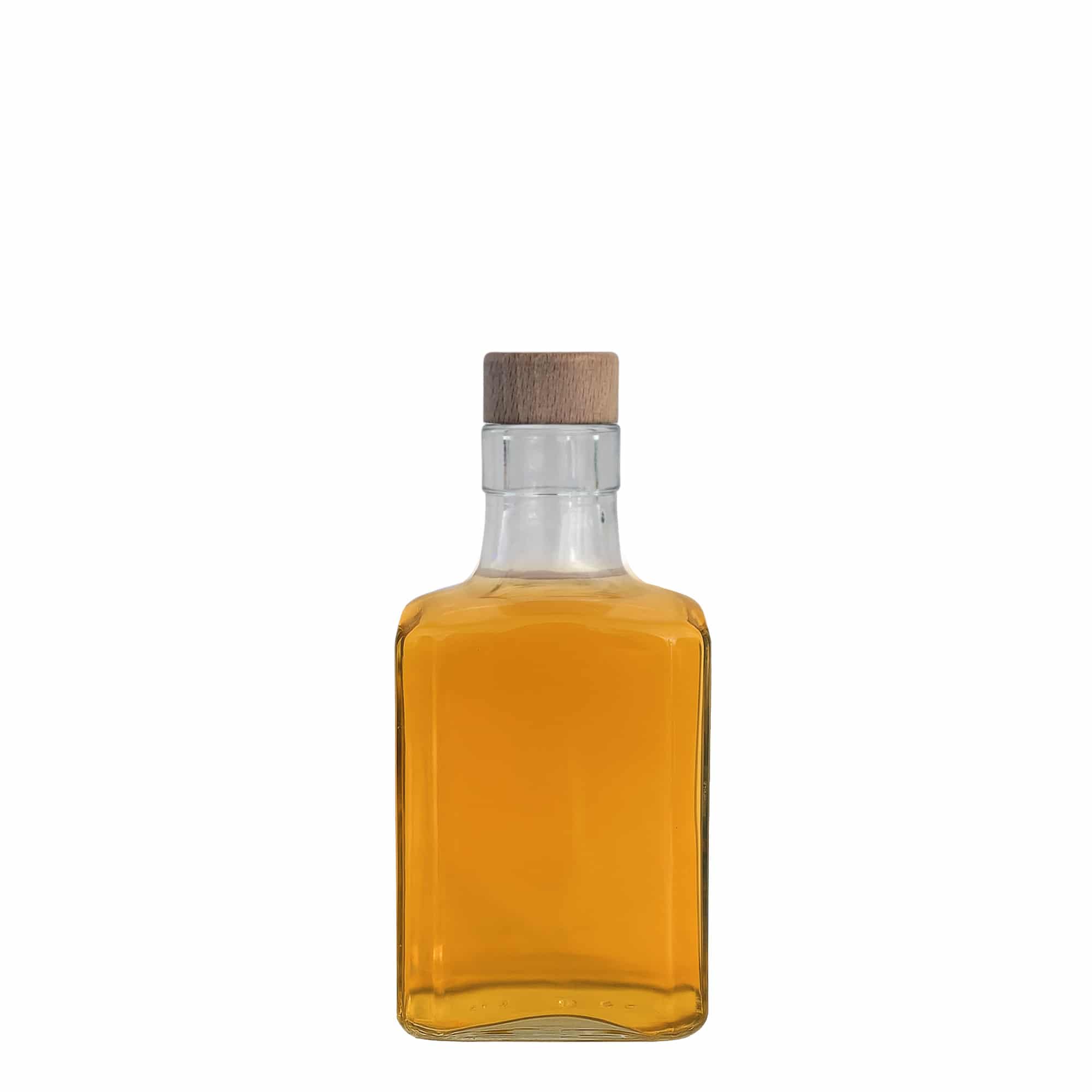 250 ml skleněná láhev 'Decanter Quadro Oberband', čtvercová, hrdlo: korek