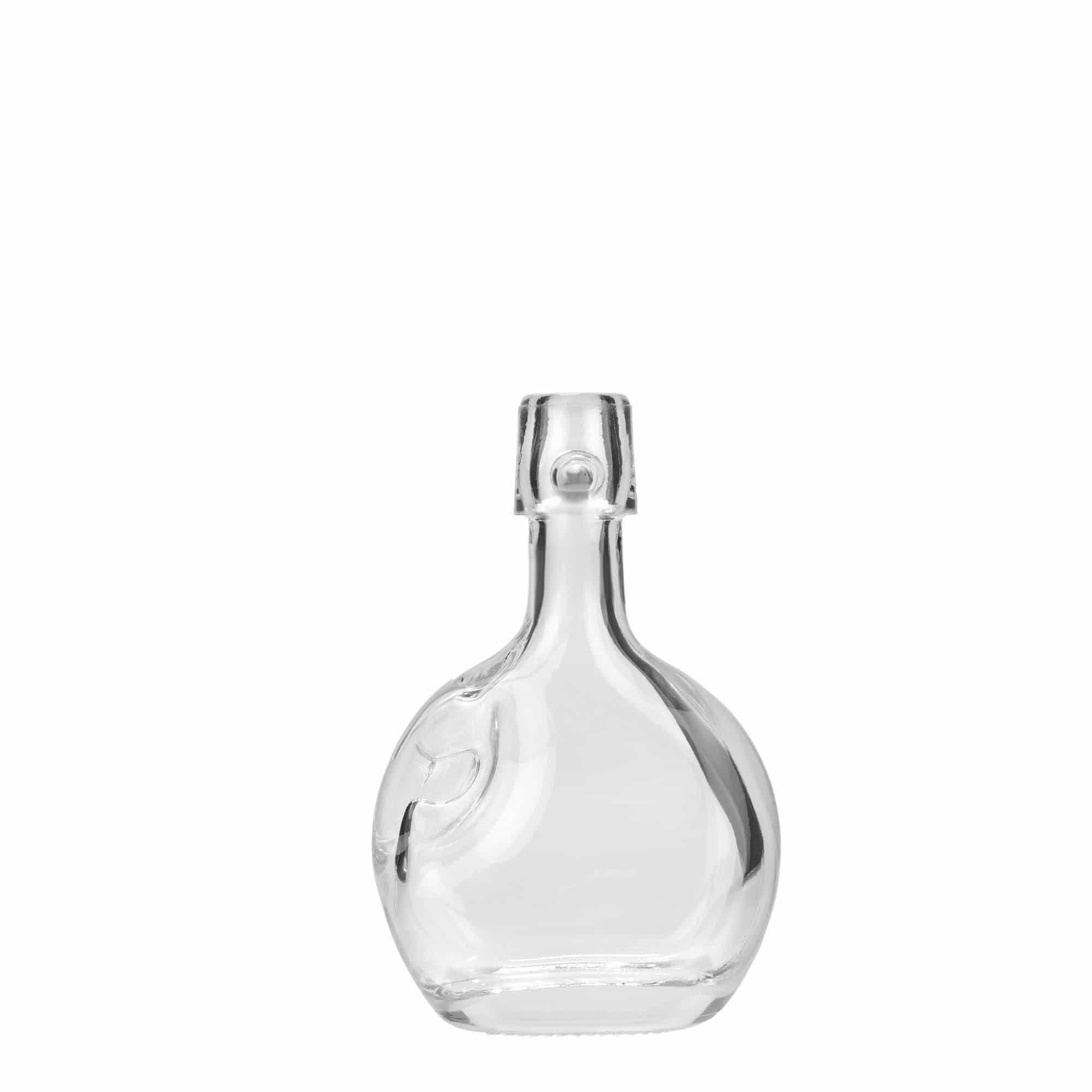 40 ml skleněná lahvička 'Lukas', oválná, hrdlo: závěsný uzávěr