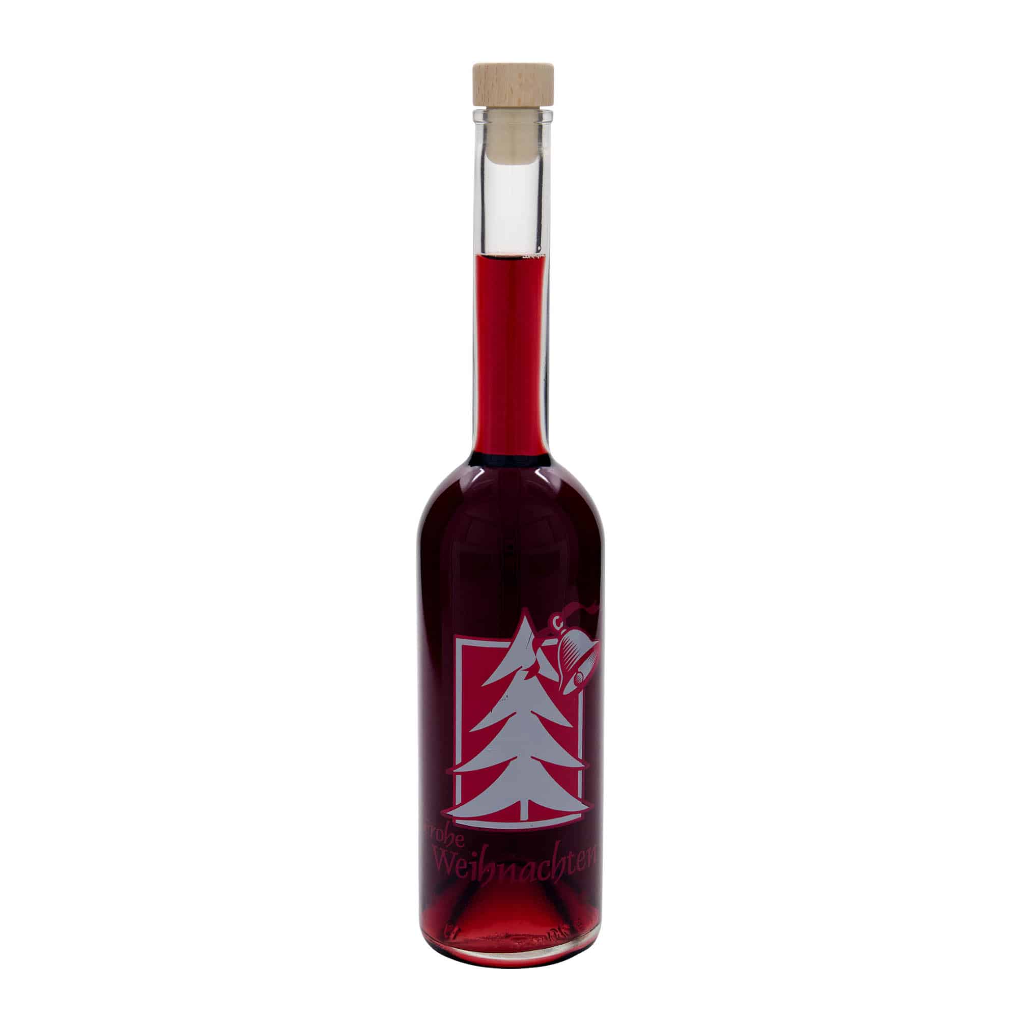 500 ml skleněná láhev 'Opera', motiv: Vánoční pozdrav, hrdlo: korek