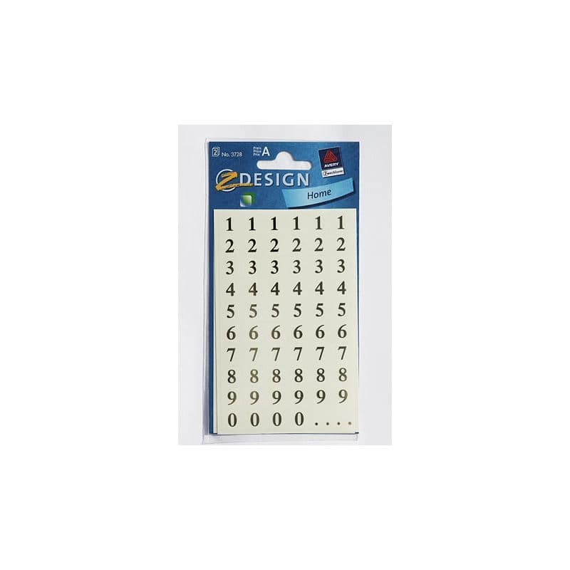 Zweckform Nálepky „Čísla 1-9“, plast, zlaté