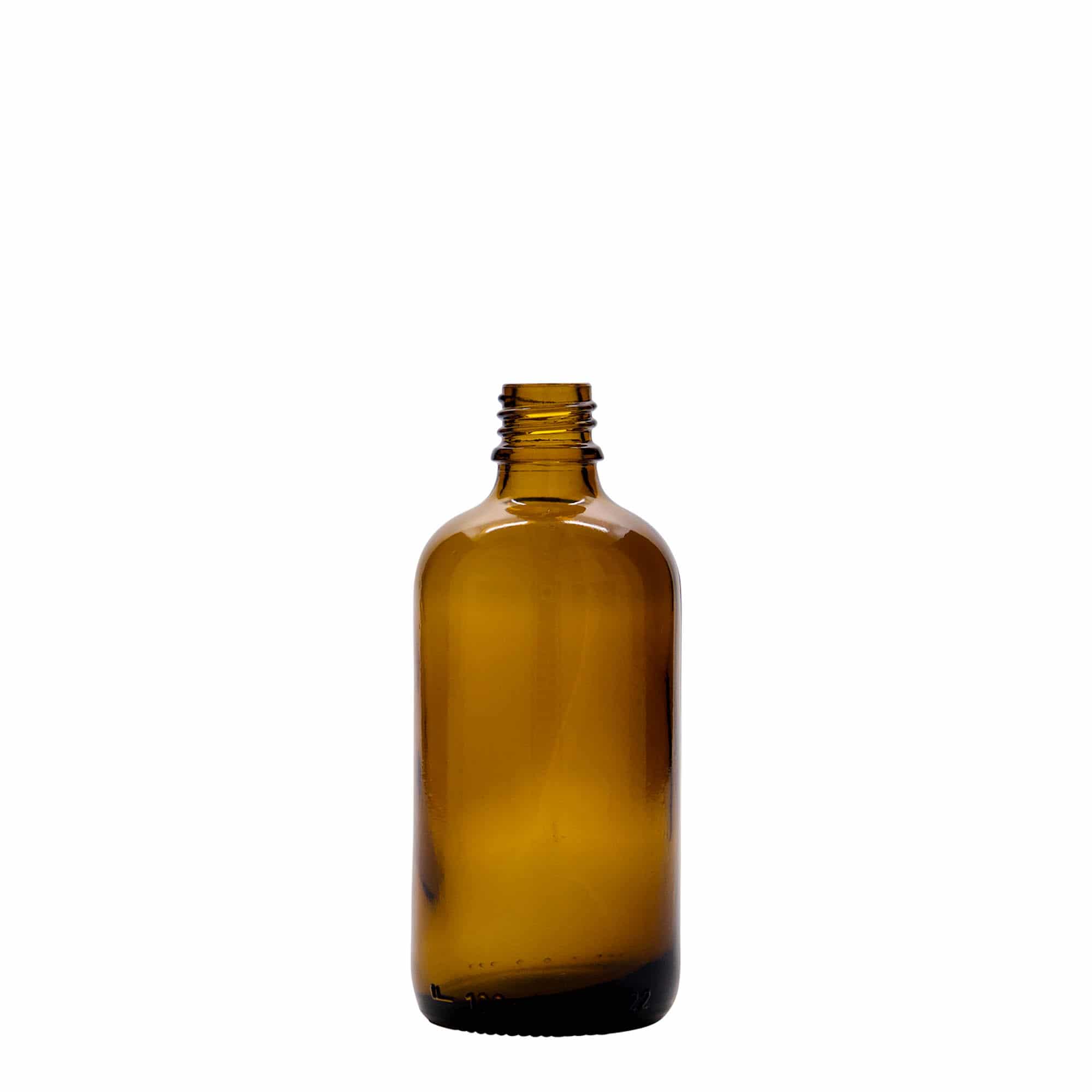 Lékovka s pumpičkou 100 ml, sklo, hnědá, ústí: DIN 18