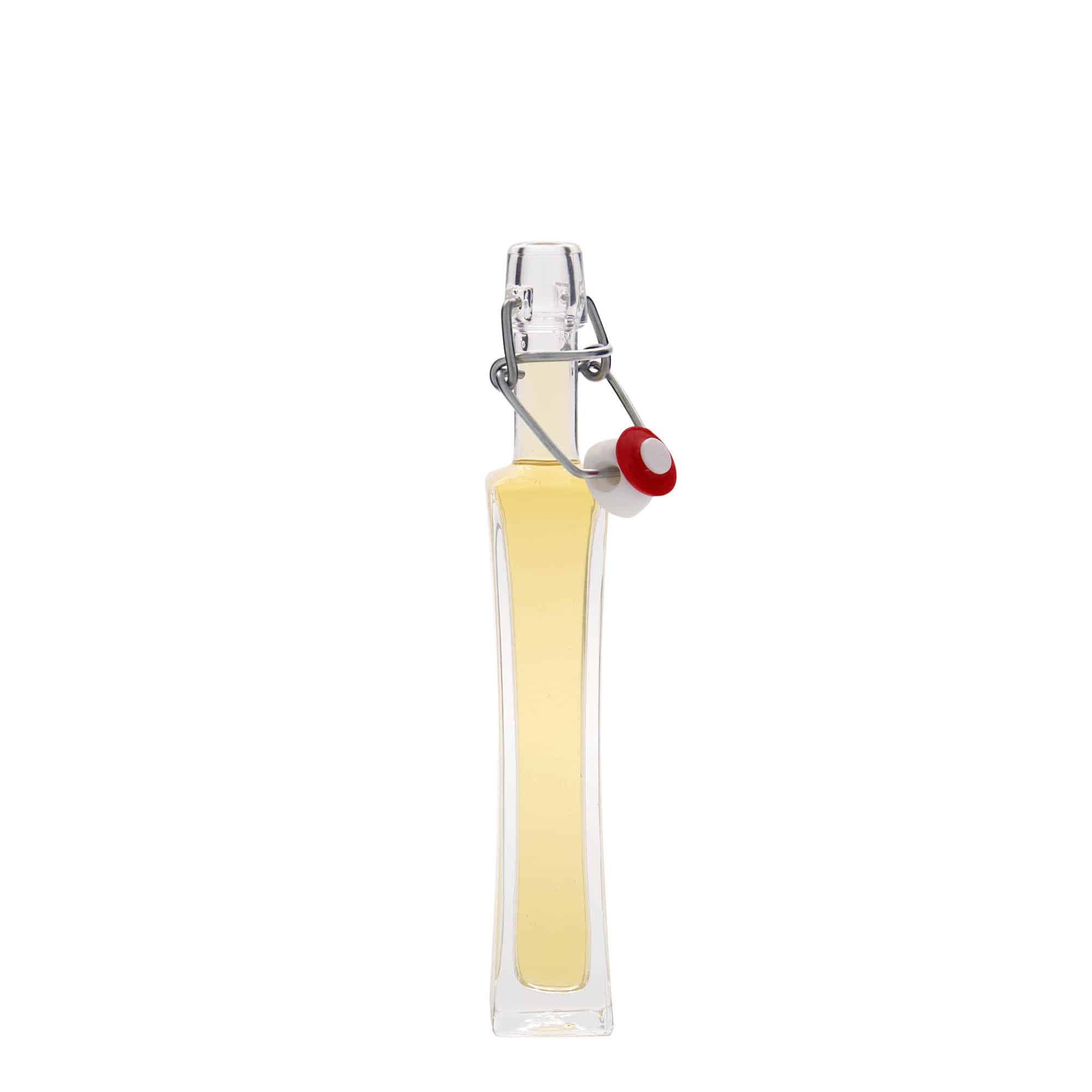 Skleněná lahev 40 ml 'Koko', čtvercová, uzávěr: třmenový uzávěr