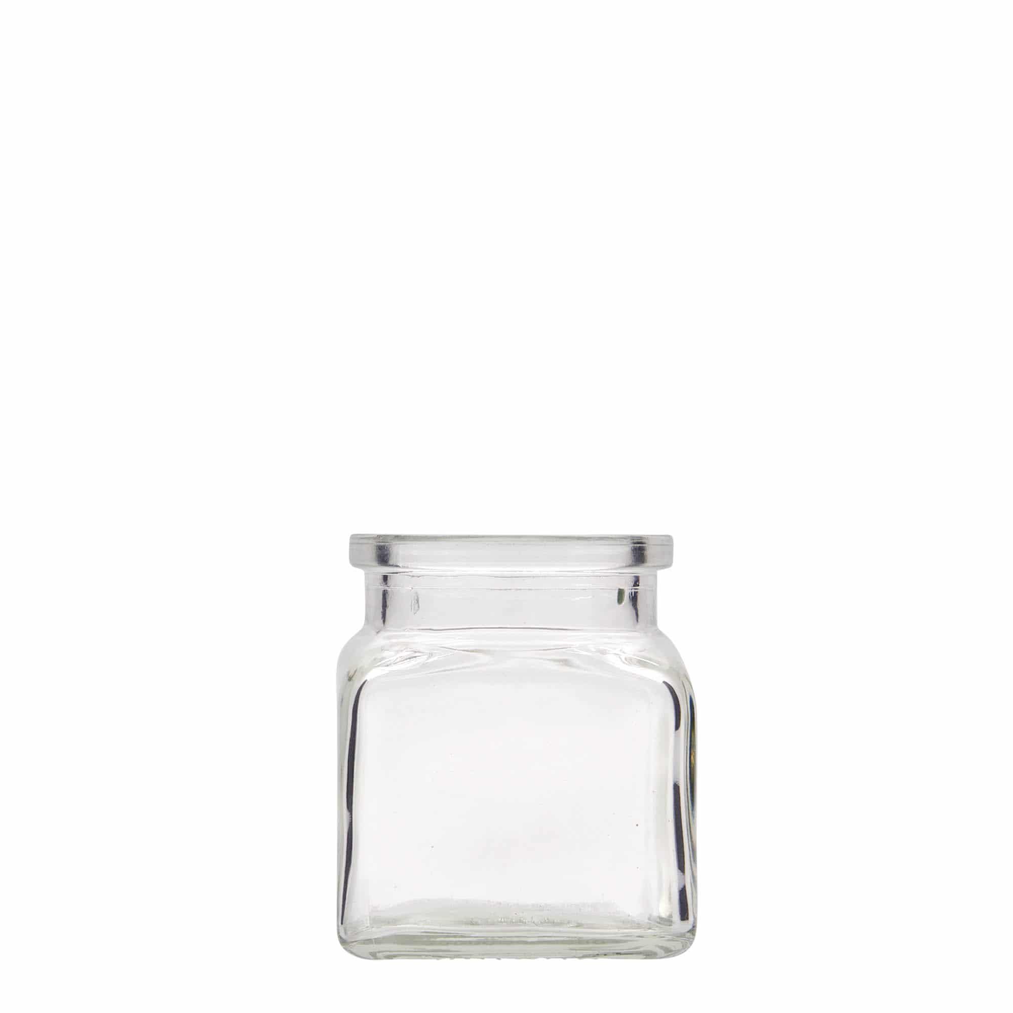 Sklenice s korkovým uzávěrem 120 ml, čtvercová, uzávěr: korek Sklenice s korkovým uzávěrem 120 ml, čtvercová, uzávěr: korek