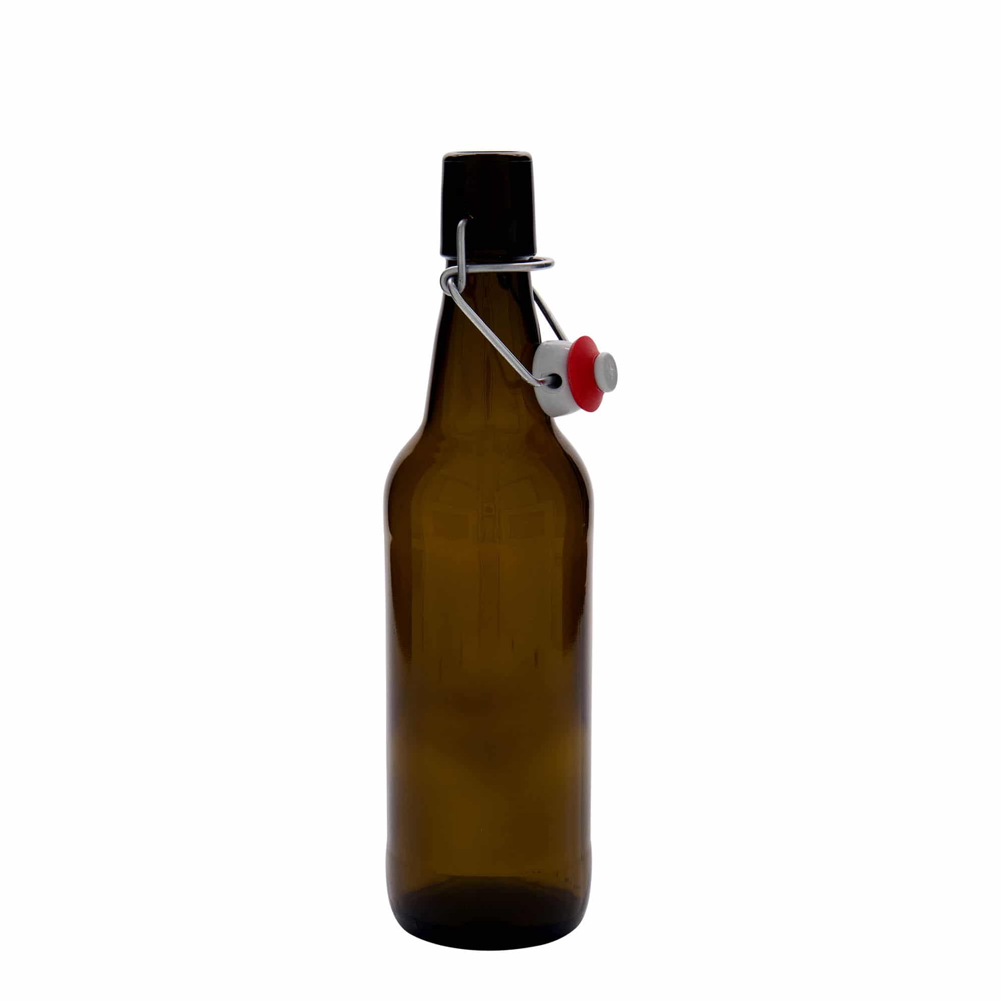 Pivní lahev 500 ml, sklo, hnědá, ústí: třmenový uzávěr