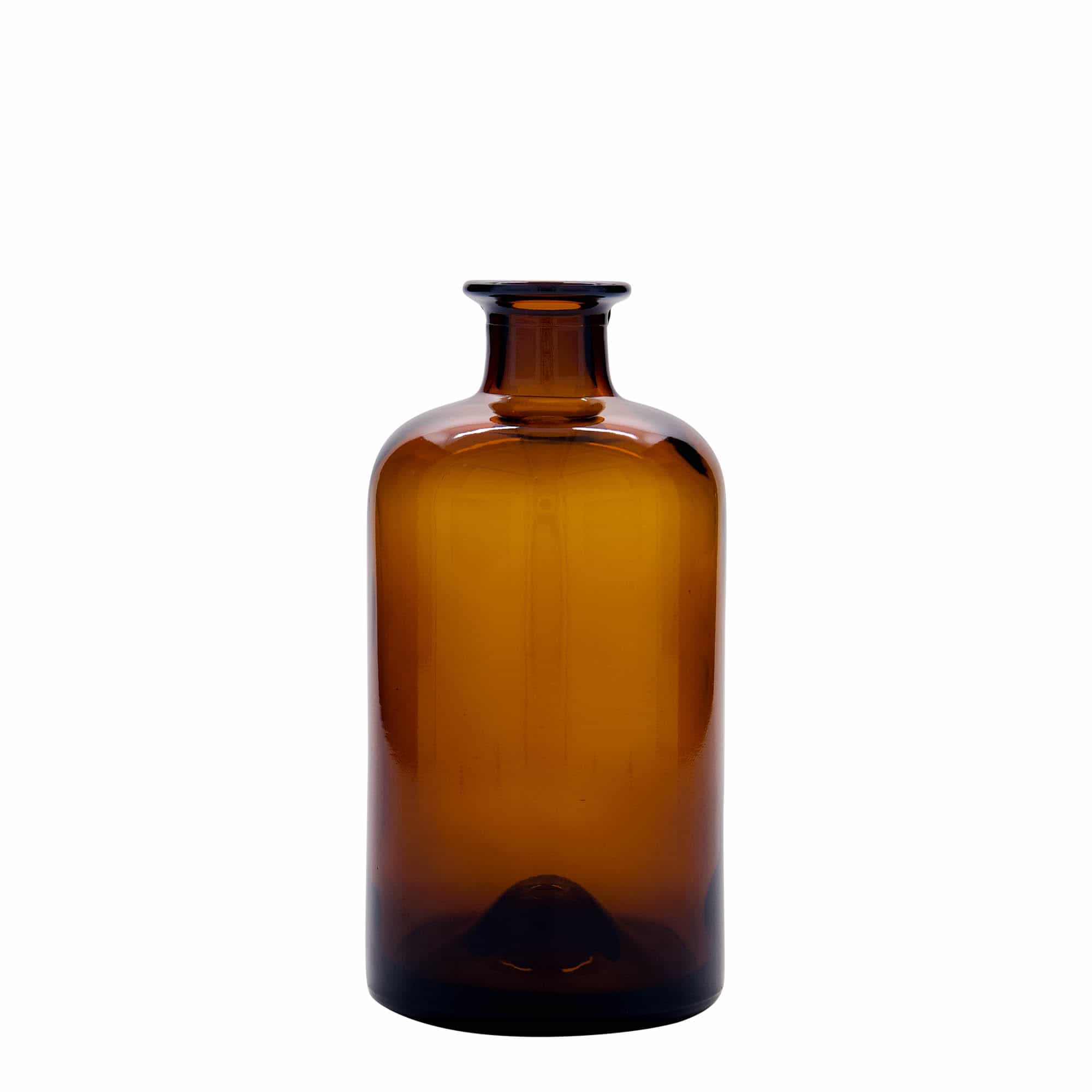 Skleněná lahev 500 ml lékárenská, hnědá, uzávěr: korek Skleněná lahev 500 ml lékárenská, hnědá, uzávěr: korek