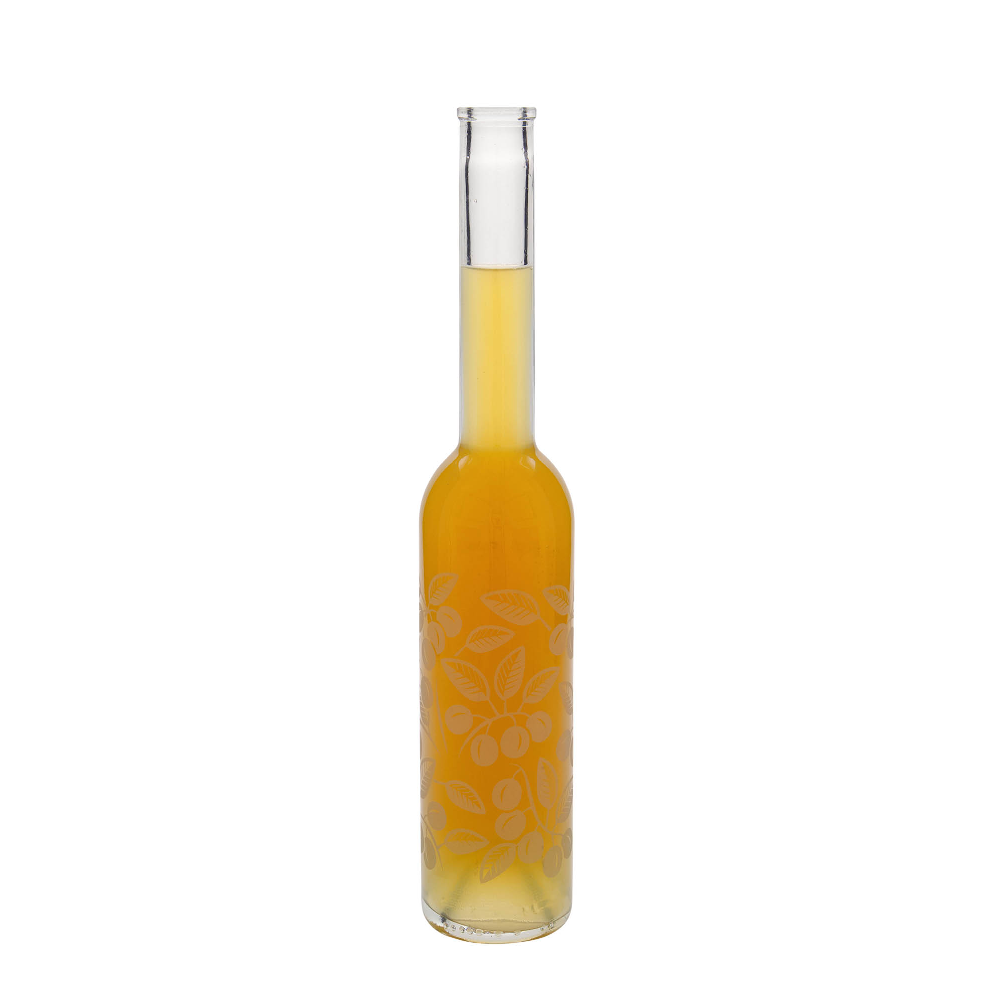350 ml skleněná láhev 'Opera', motiv: mirabelky, hrdlo: korek 350 ml skleněná láhev 'Opera', motiv: mirabelky, hrdlo: korek