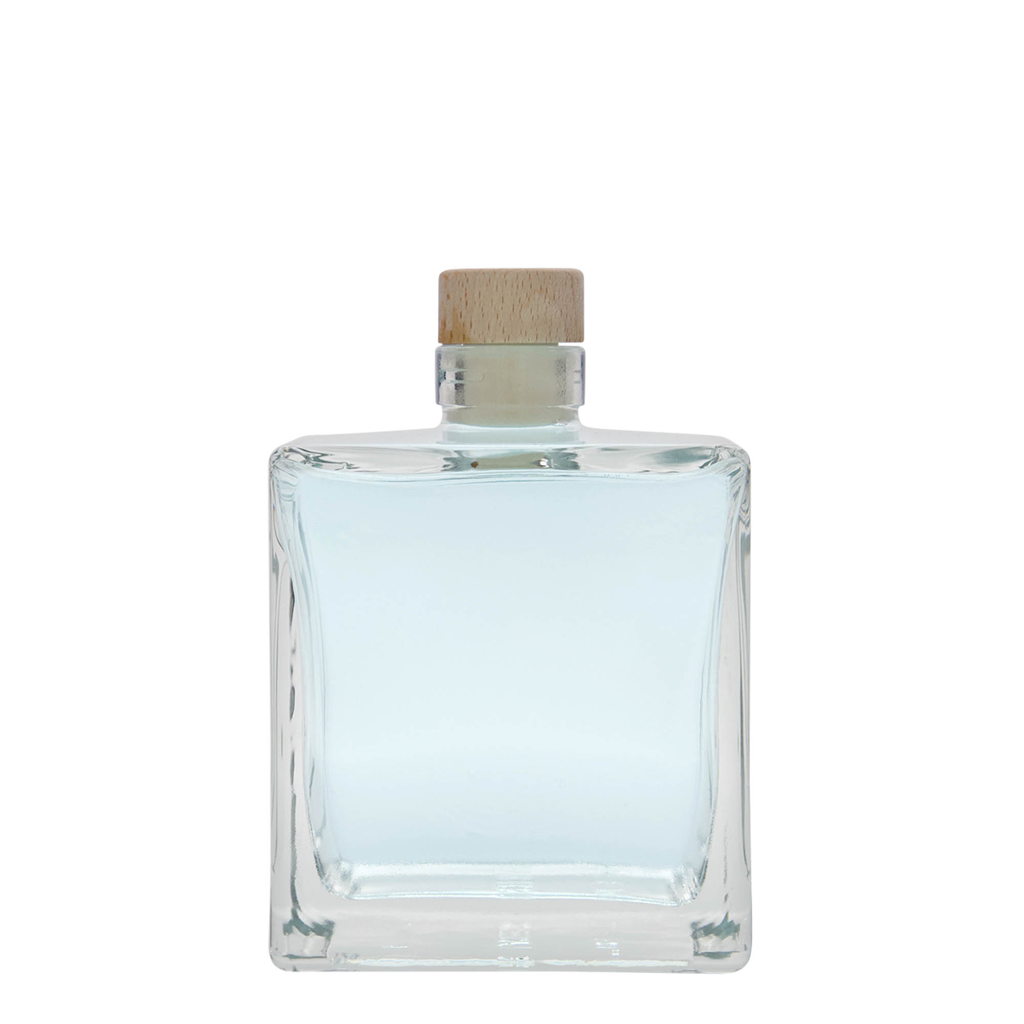 500 ml skleněná láhev 'Cube', čtvercová, hrdlo: korek