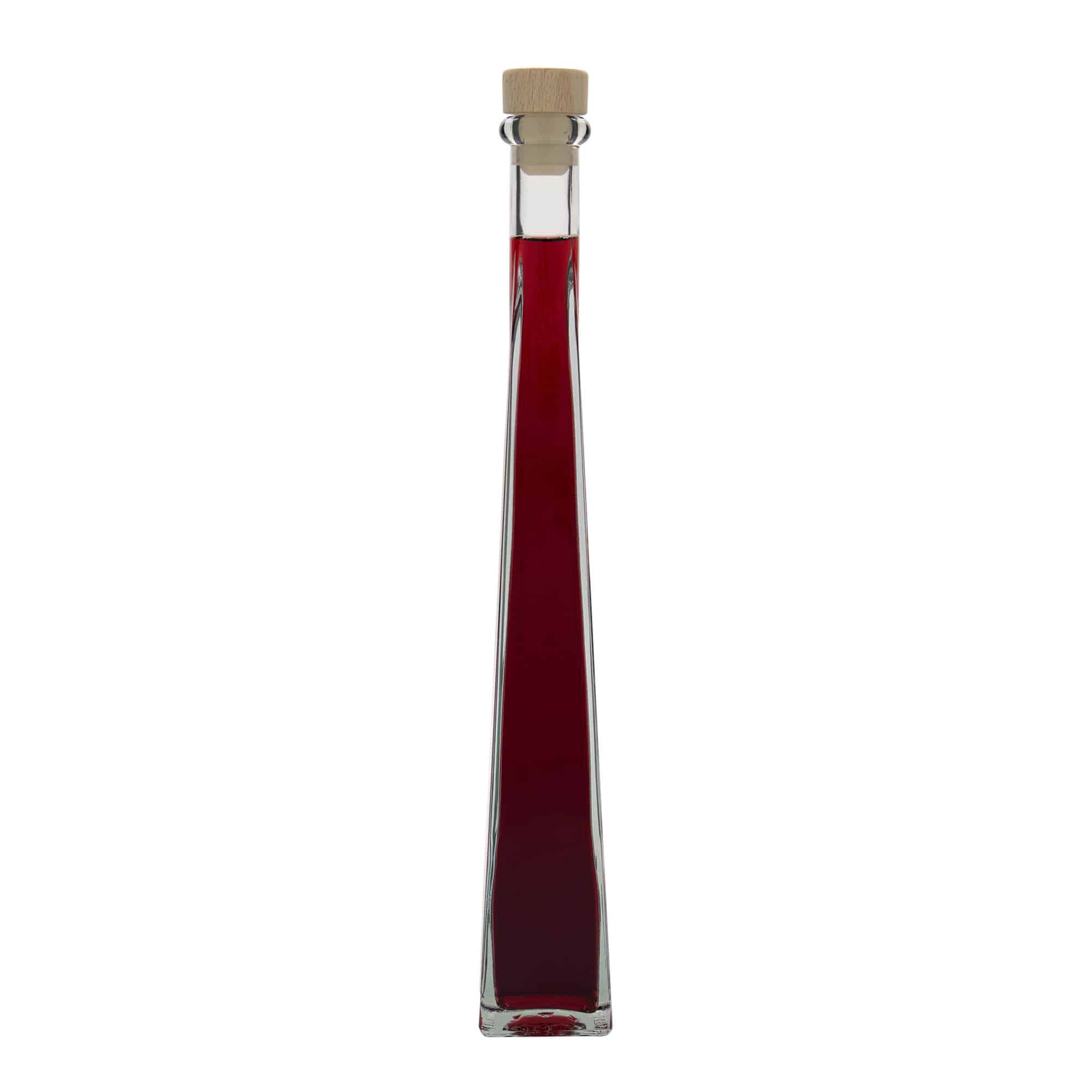 Skleněná lahev 200 ml 'Dama Quadrato', čtvercová, uzávěr: korek