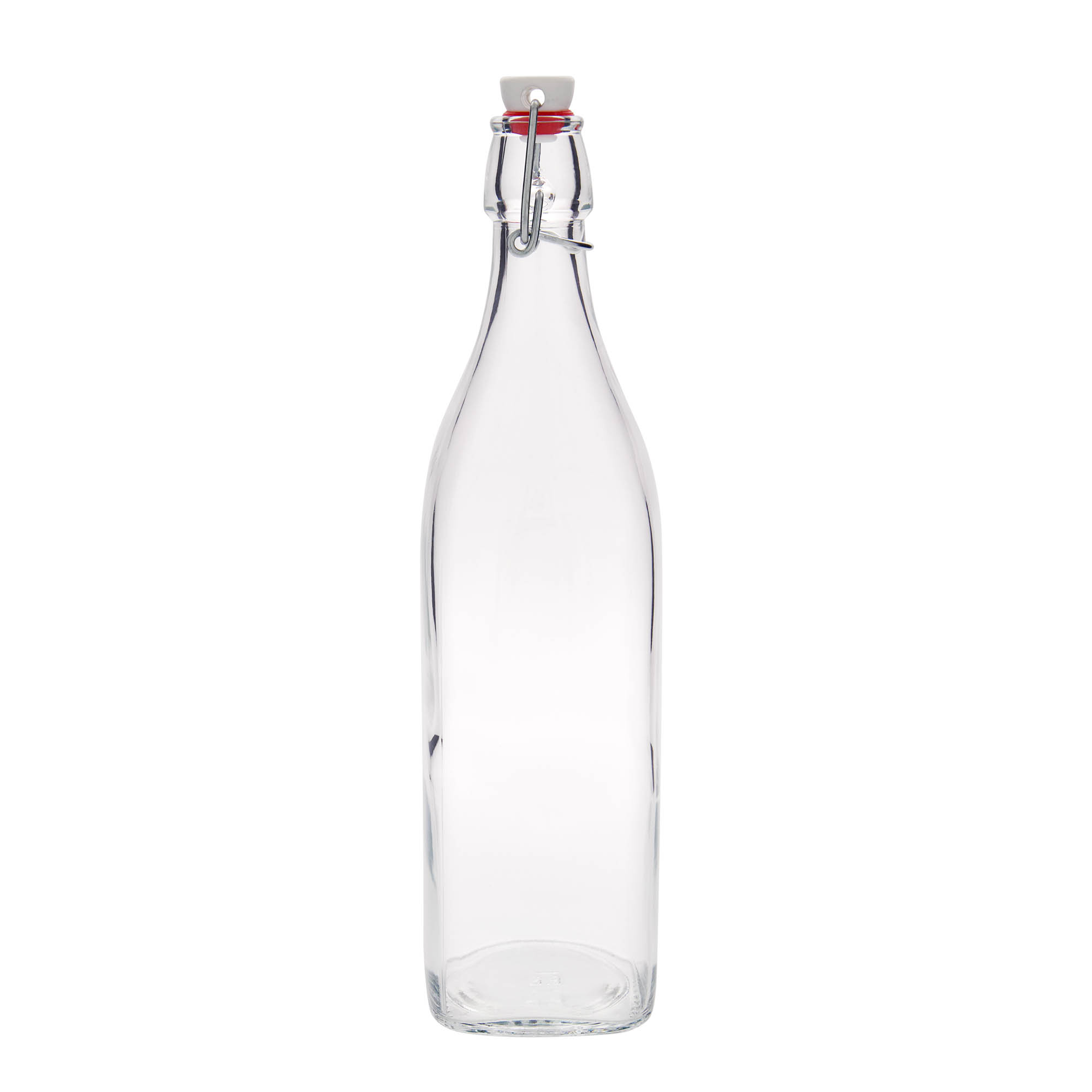 1.000 ml skleněná láhev „Swing, čtvercová, hrdlo: uzávěr s pákou