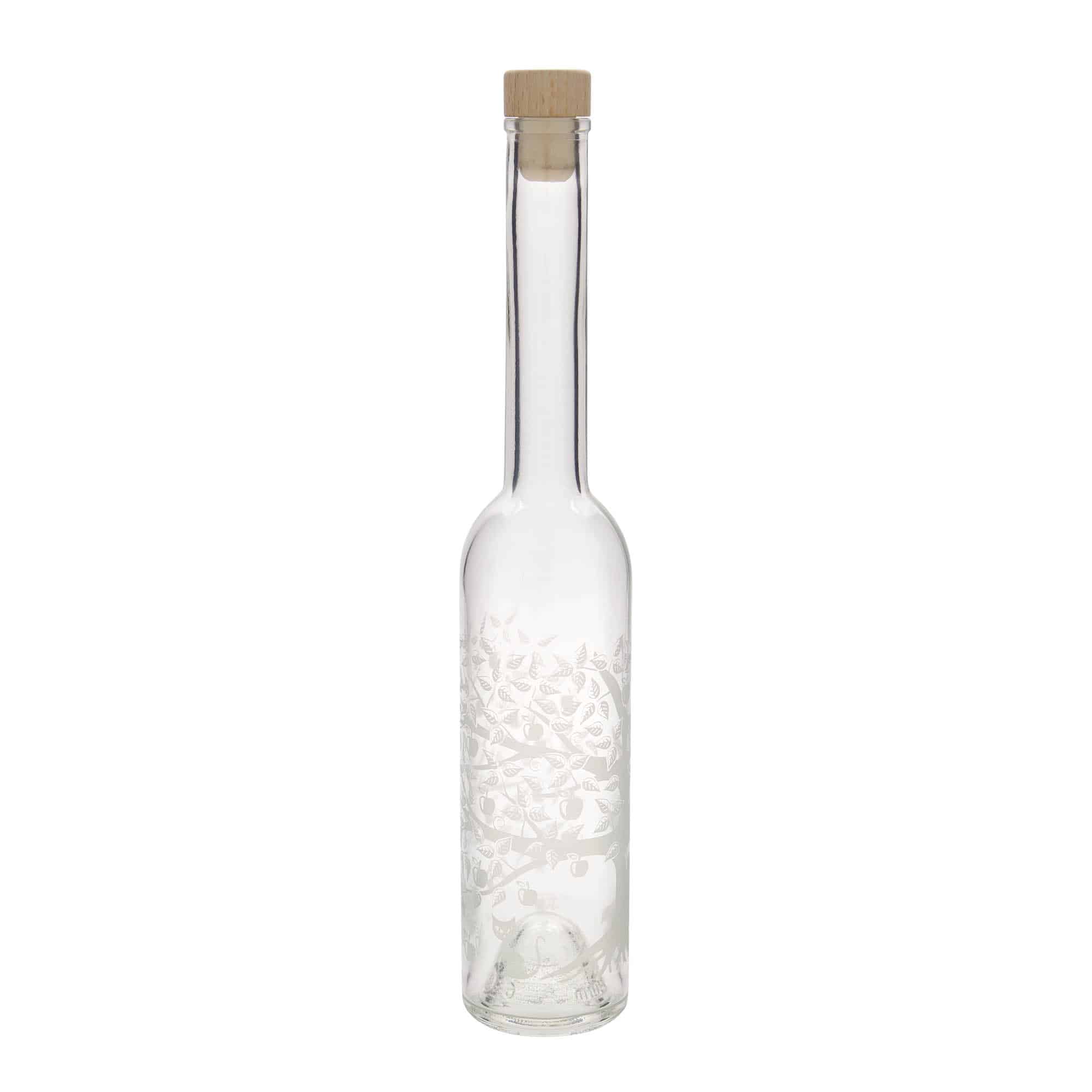 Skleněná lahev 350 ml 'Opera', motiv: Jabloň, uzávěr: korek
