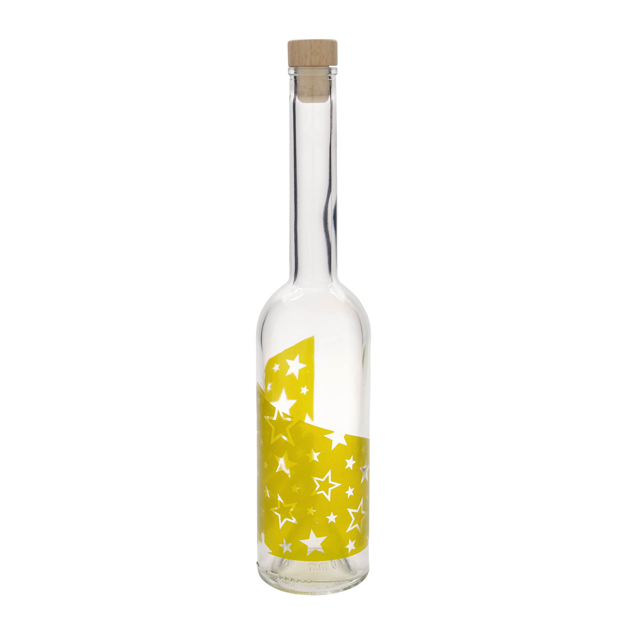 500 ml skleněná láhev 'Opera', motiv: zlaté hvězdy, hrdlo: korek 500 ml skleněná láhev 'Opera', motiv: zlaté hvězdy, hrdlo: korek