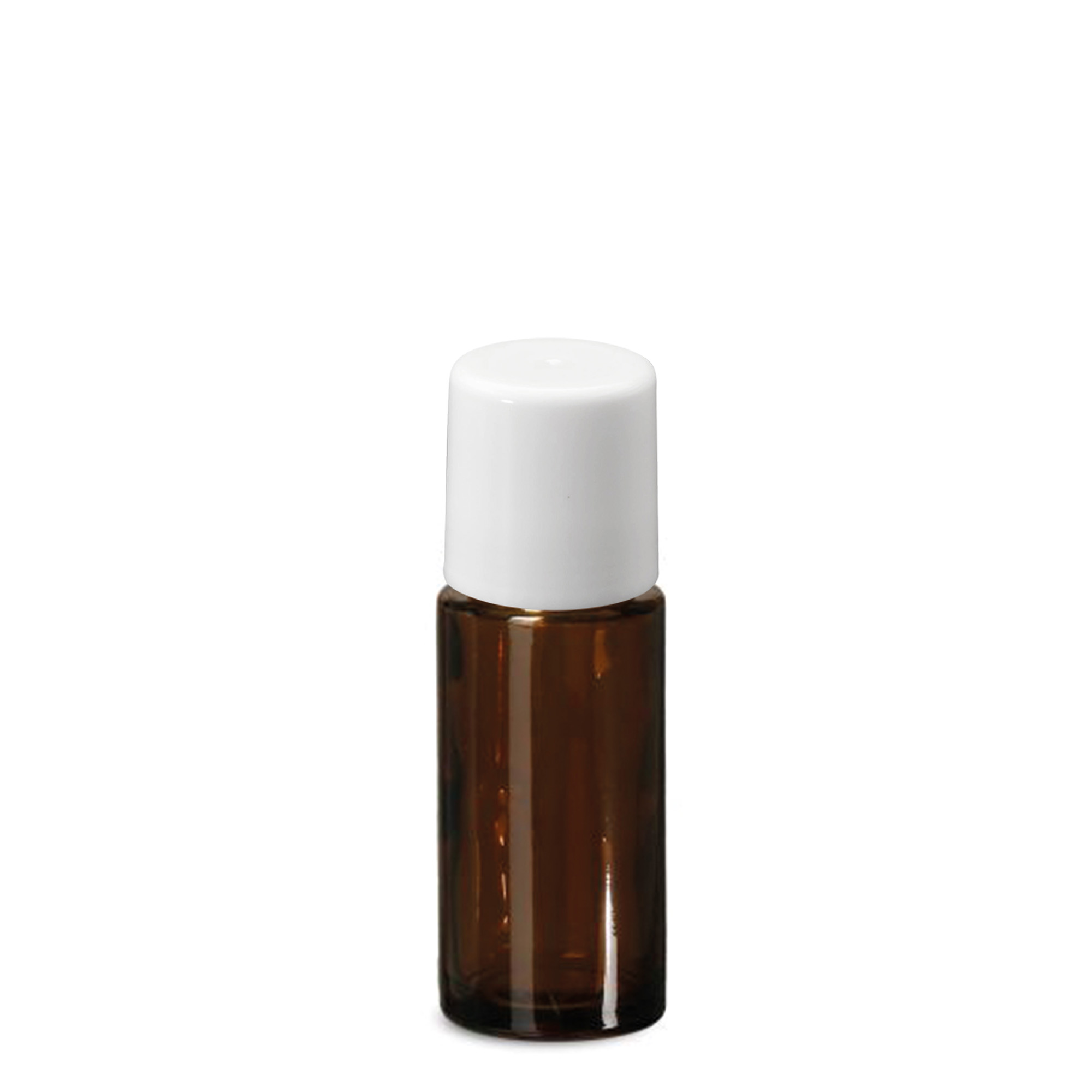 50 ml roll-on lahvička, sklo, hnědá, hrdlo: šroubovací uzávěr
