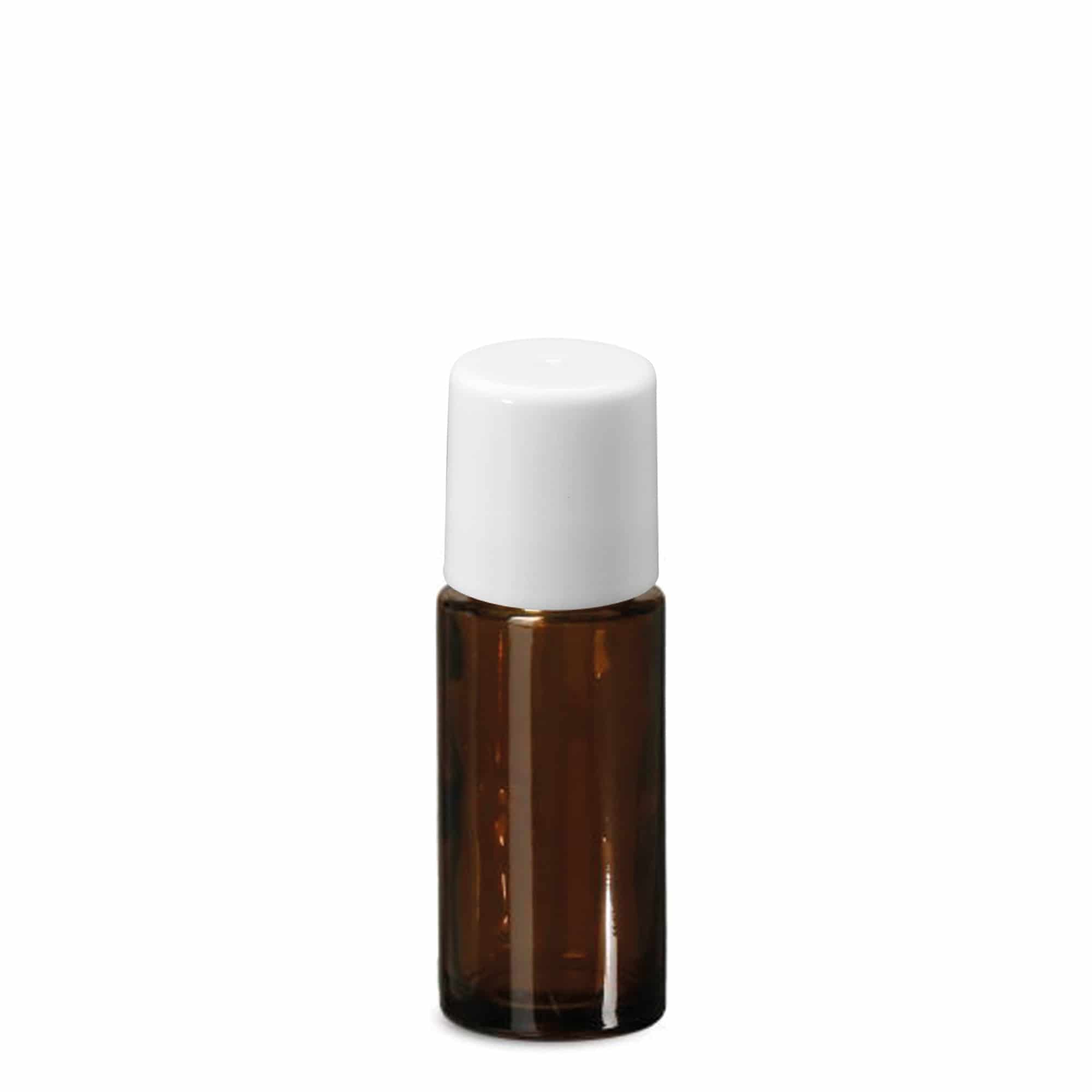 50 ml roll-on lahvička, sklo, hnědá, hrdlo: šroubovací uzávěr