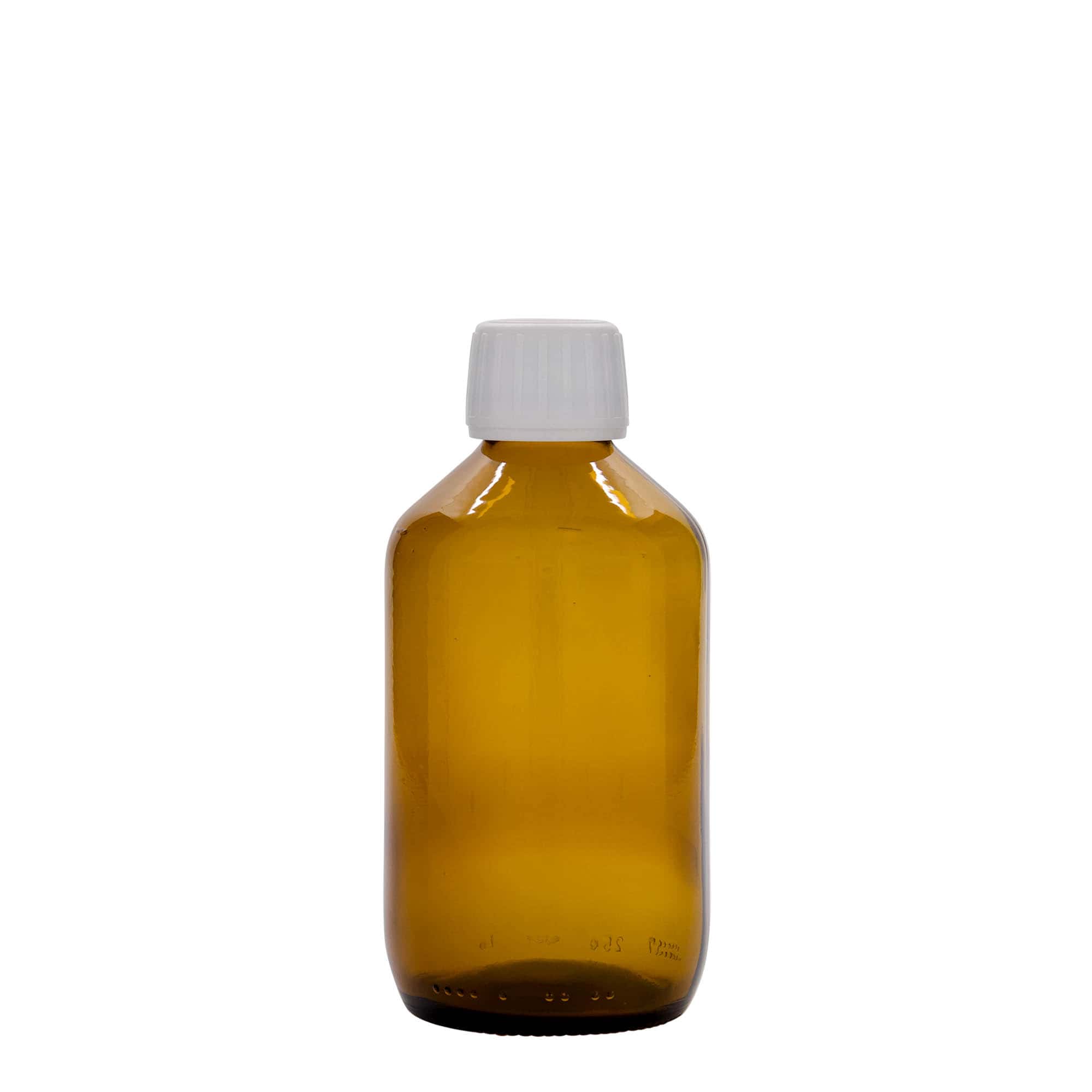 250 ml lékovka, hnědá, sklo, hrdlo: PP 28