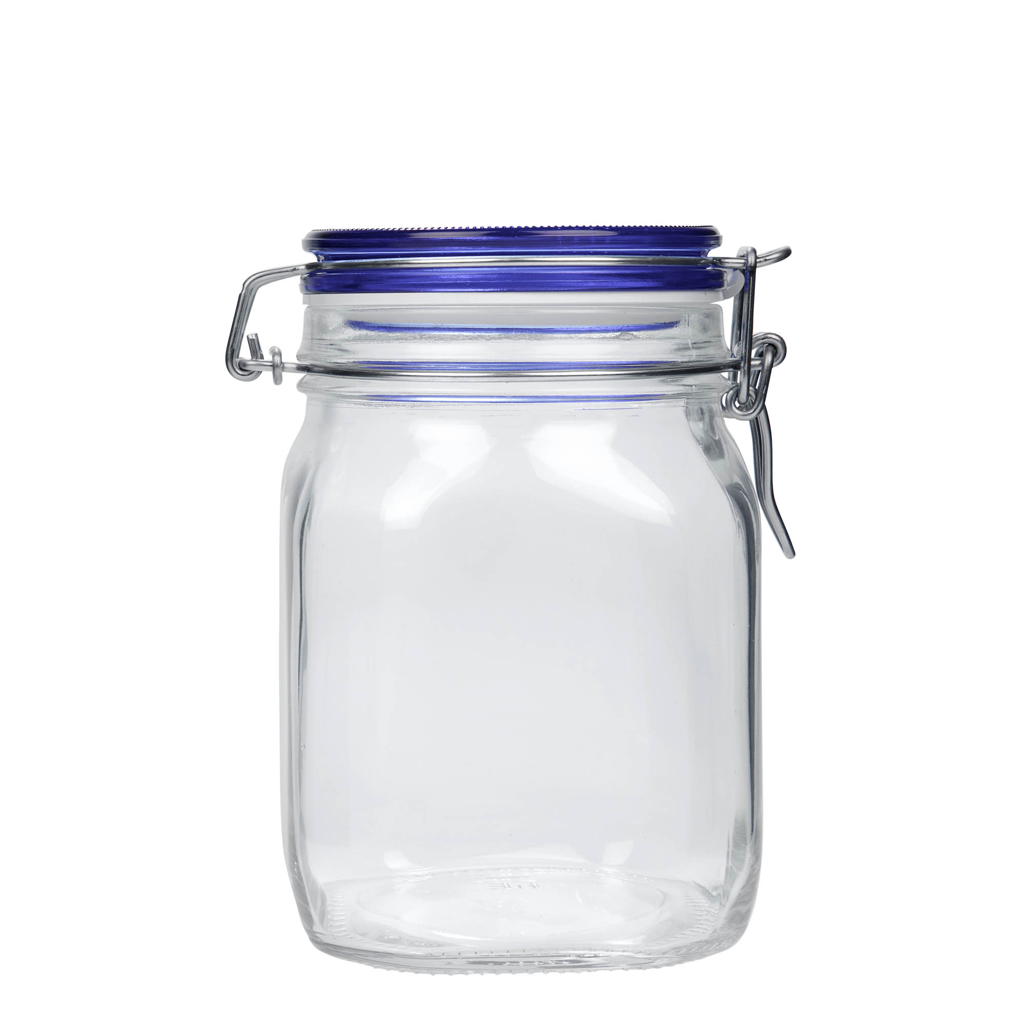 1.000 ml drátěná zavařovací sklenice 'Fido' modrý uzávěr, čtvercová, hrdlo: drátěné zavírání 1.000 ml drátěná zavařovací sklenice 'Fido' modrý uzávěr, čtvercová, hrdlo: drátěné zavírání