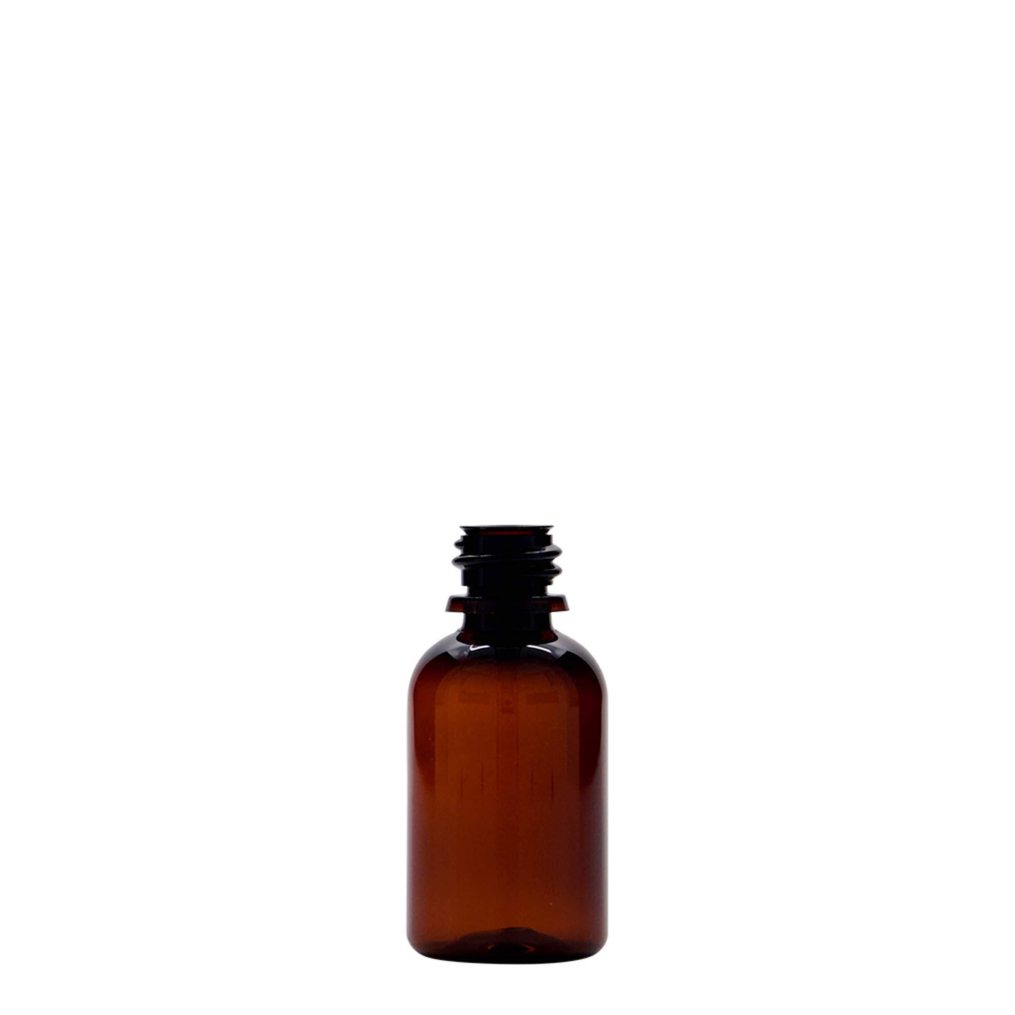30 ml PET-lékovka „Easy Living“, hnědá, plast, hrdlo: DIN 18