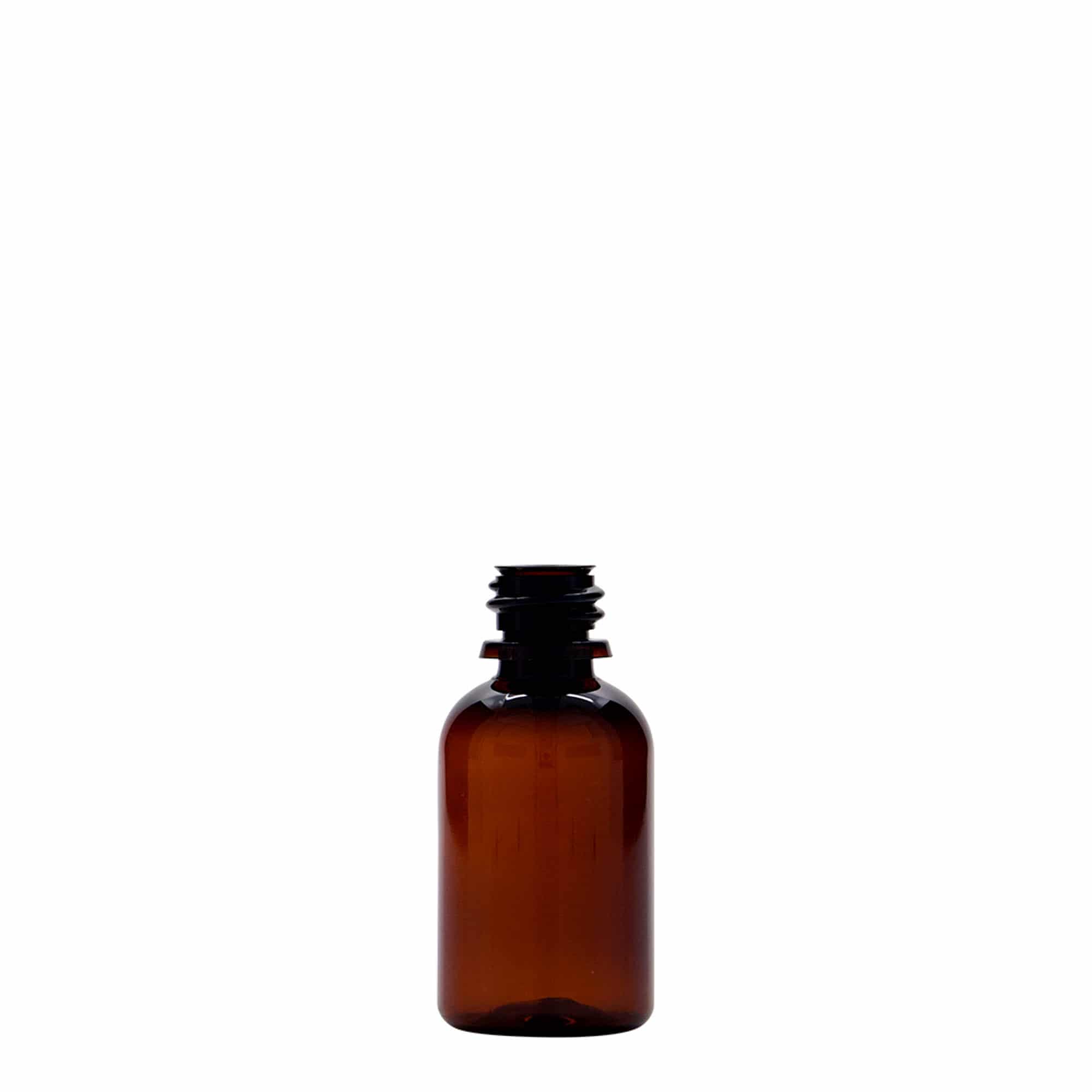 30 ml PET-lékovka „Easy Living“, hnědá, plast, hrdlo: DIN 18