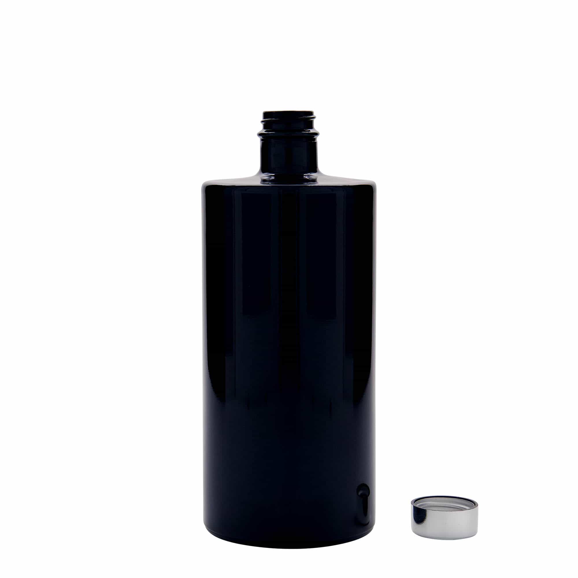 Skleněná lahev 700 ml 'Carla', černá, uzávěr: GPI 28