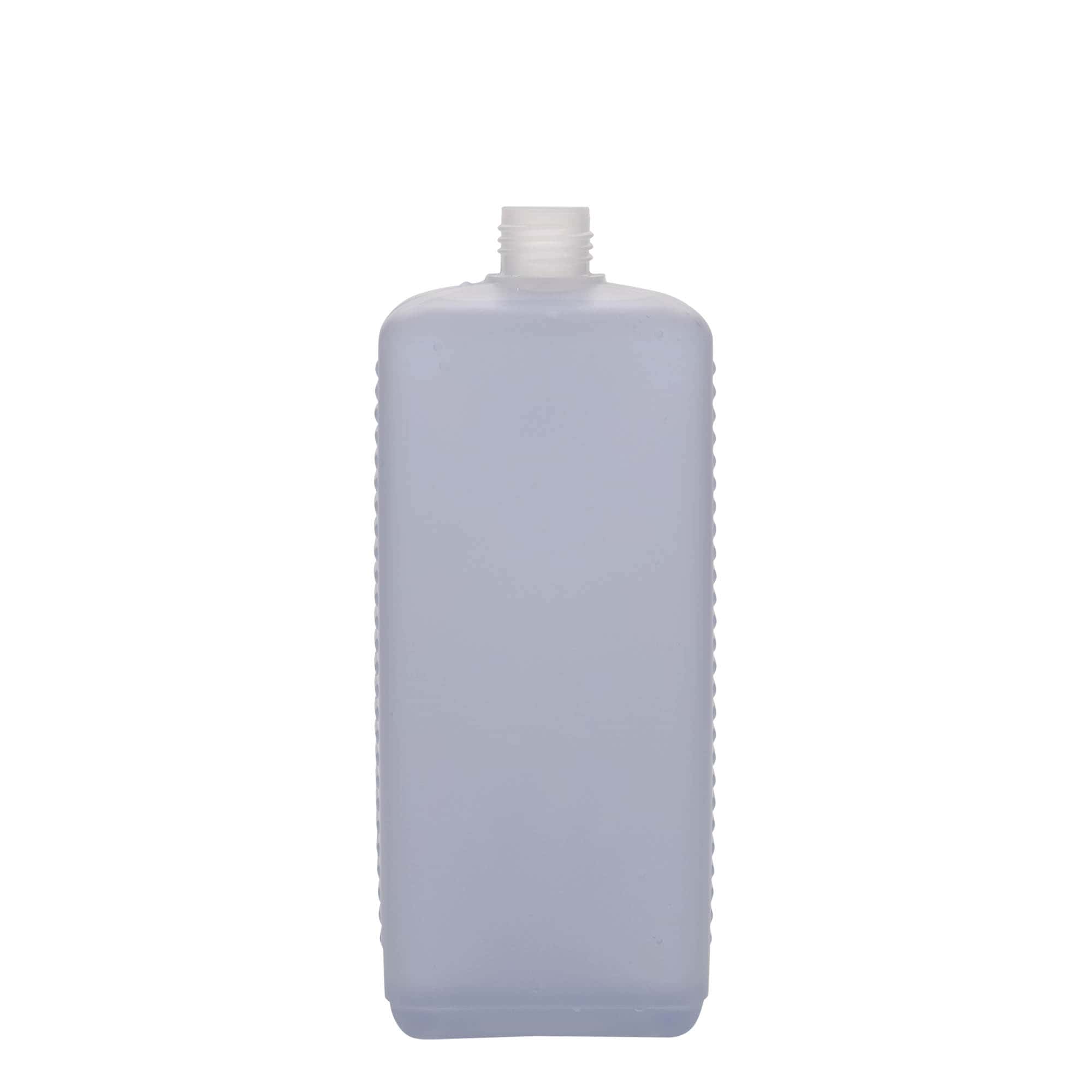 1.000 ml kanystr, obdélníkový, HDPE plast, přírodní, hrdlo: DIN 25 EPE