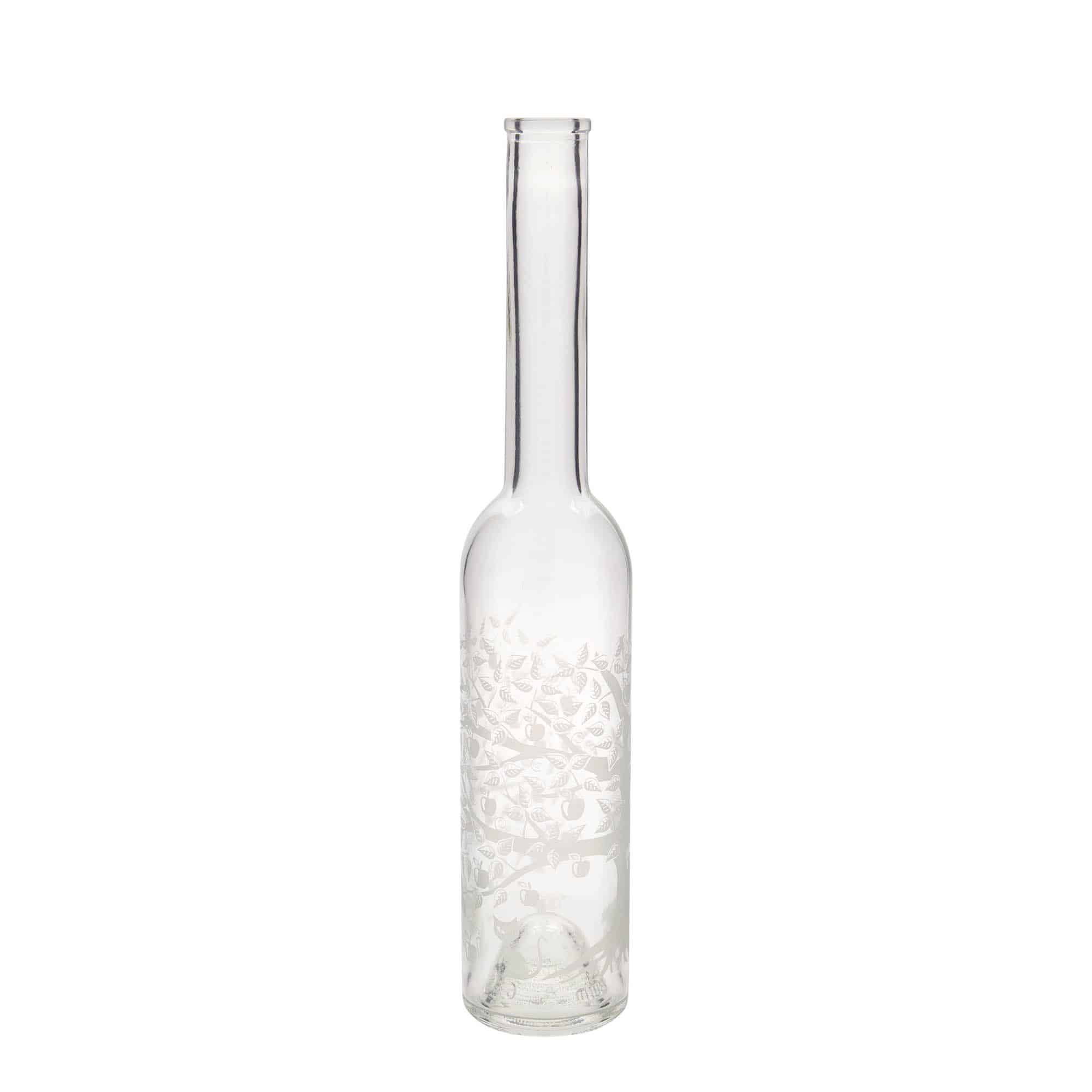 Skleněná lahev 350 ml 'Opera', motiv: Jabloň, uzávěr: korek Skleněná lahev 350 ml 'Opera', motiv: Jabloň, uzávěr: korek