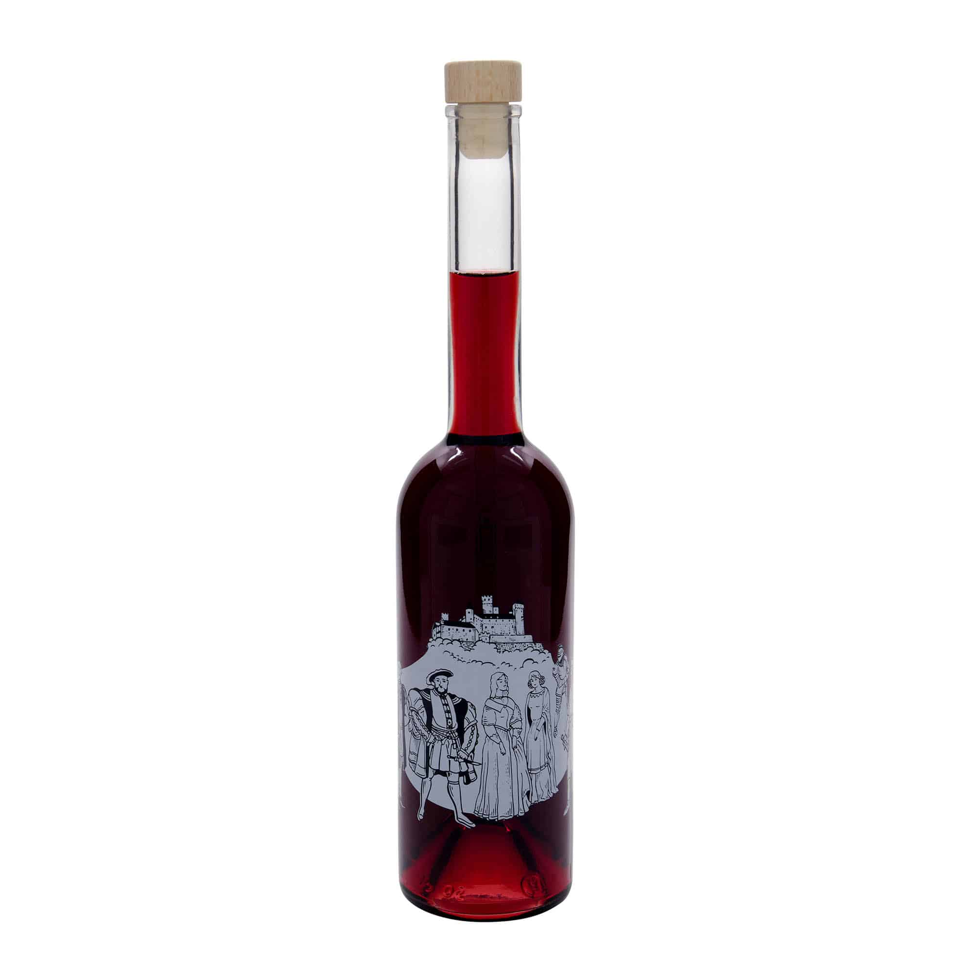 Skleněná lahev 500 ml 'Opera', motiv: Středověk, uzávěr: korek