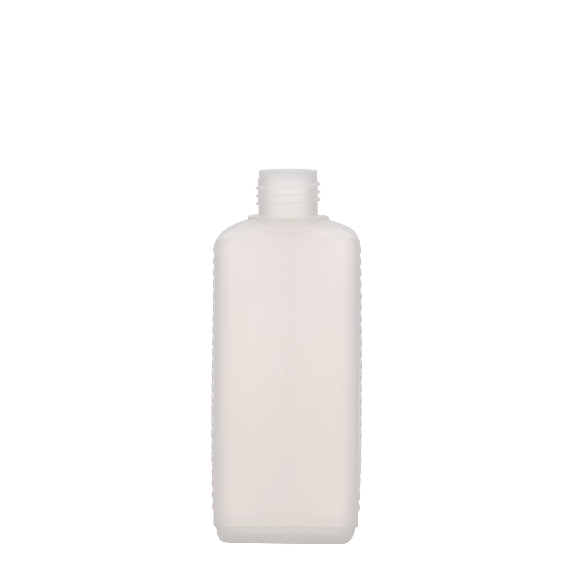 250 ml kanystrová láhev, obdélníková, HDPE plast, přírodní, hrdlo: DIN 25 EPE 250 ml kanystrová láhev, obdélníková, HDPE plast, přírodní, hrdlo: DIN 25 EPE