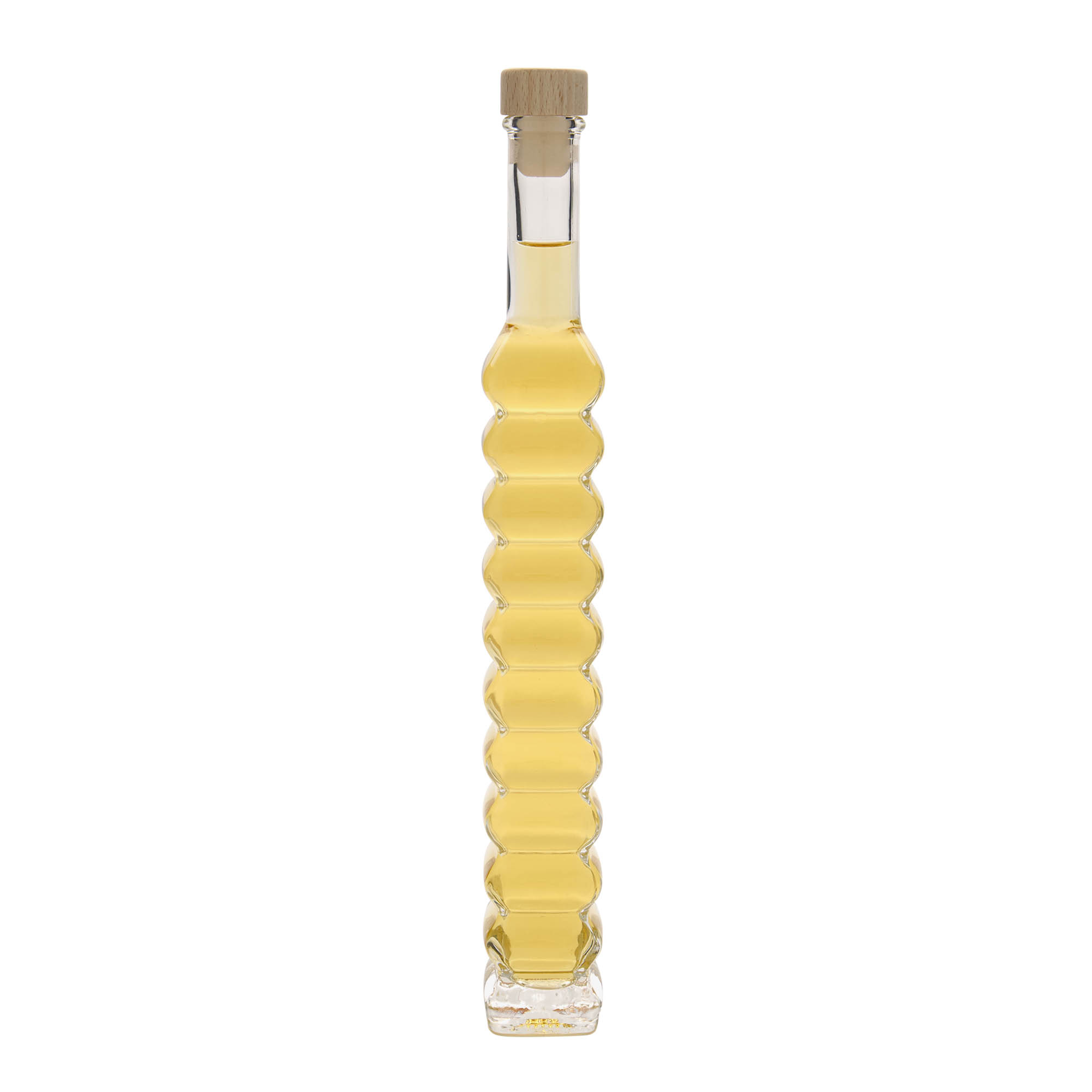 200 ml skleněná láhev 'Roma, čtvercová, hrdlo: korek'