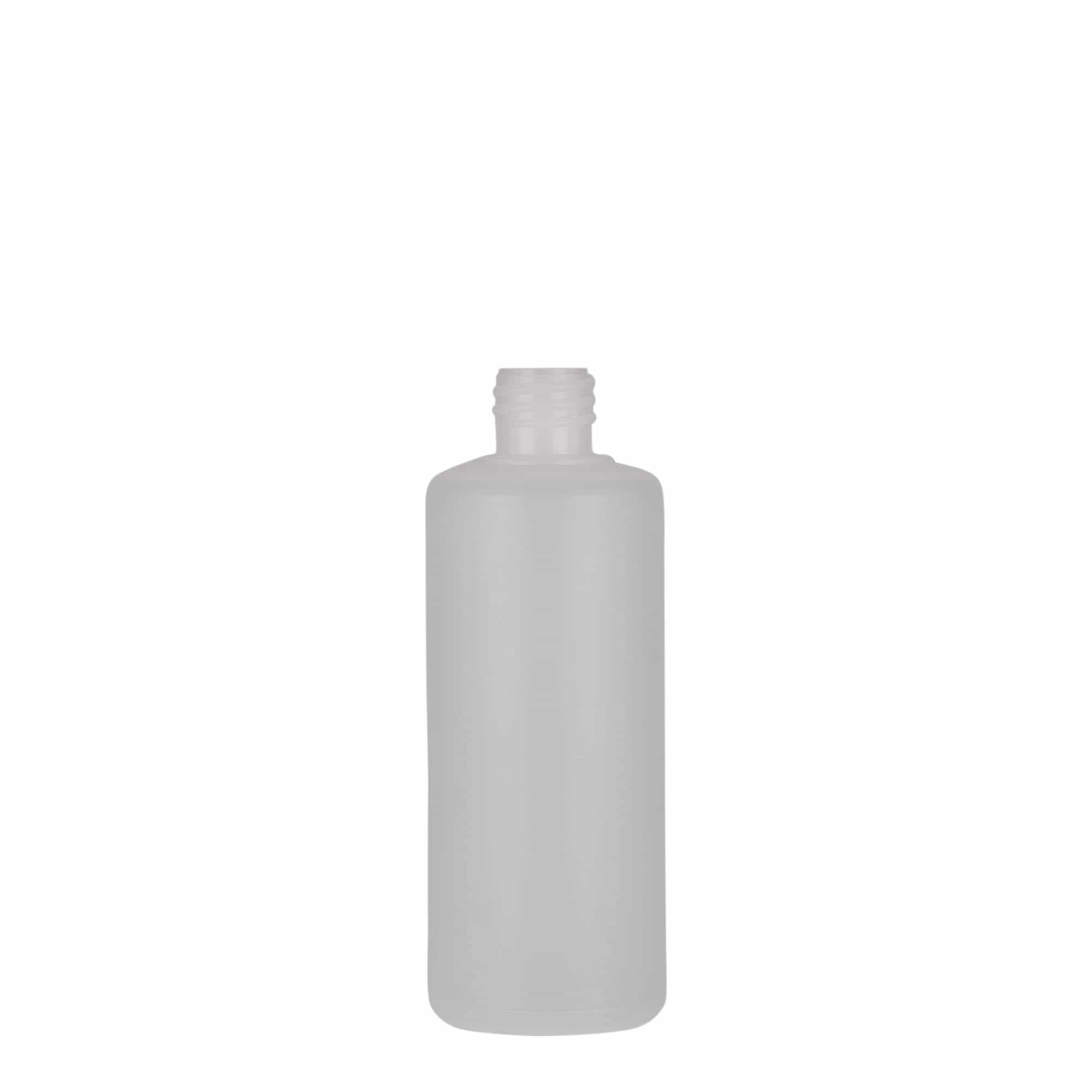 Kulatá lahev 100 ml, plast PE, přírodní, uzávěr: šroubovací uzávěr Kulatá lahev 100 ml, plast PE, přírodní, uzávěr: šroubovací uzávěr