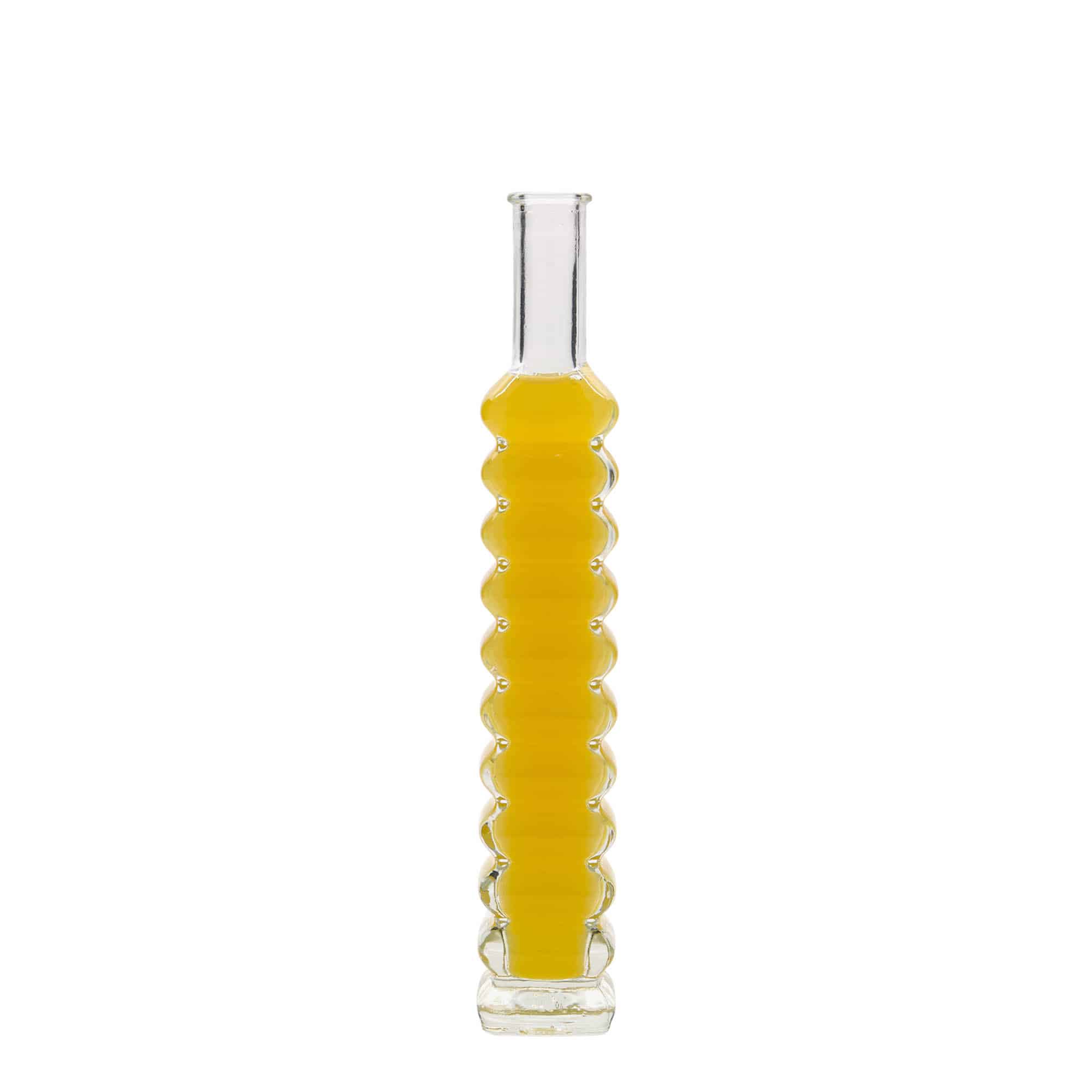100ml skleněná lahvička „Roma“, čtvercová, hrdlo: korek