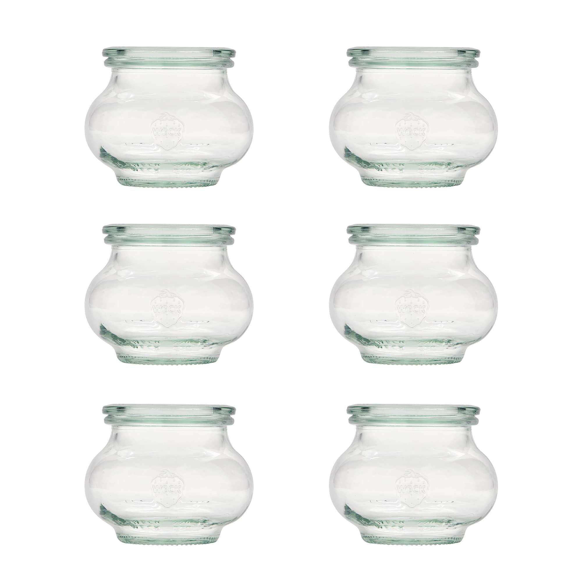 6x 220 ml WECK ozdobná sklenice se skleněným víčkem RR 60