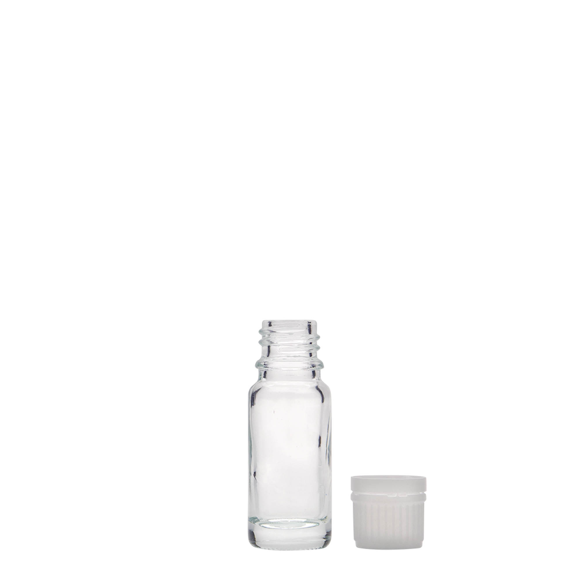 10 ml lékovka, sklo, hrdlo: DIN 18