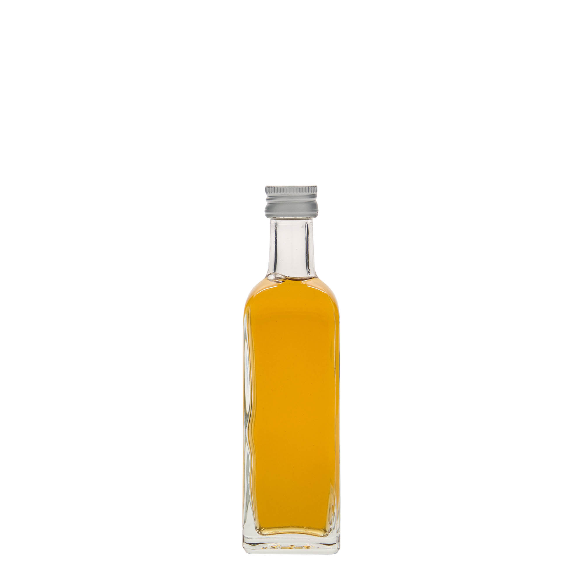 60 ml skleněná lahvička „Marasca“, čtvercová, hrdlo: PP 18