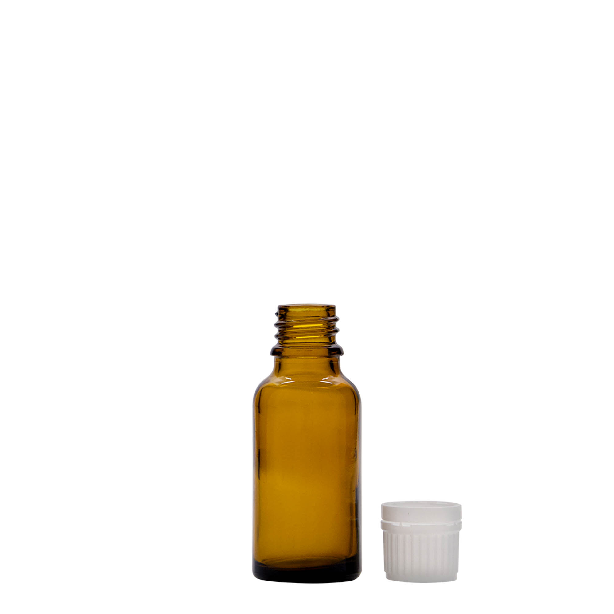 20 ml lékárenská lahvička, hnědé sklo, hrdlo: DIN 18