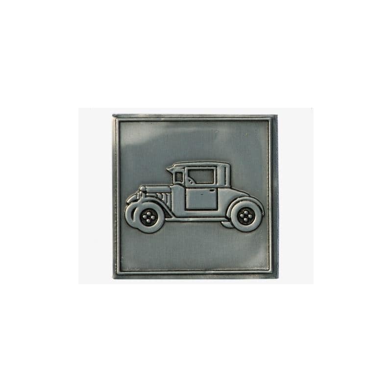 Cínový štítek 'Oldtimer', čtvercový, kov, stříbrný Cínový štítek 'Oldtimer', čtvercový, kov, stříbrný