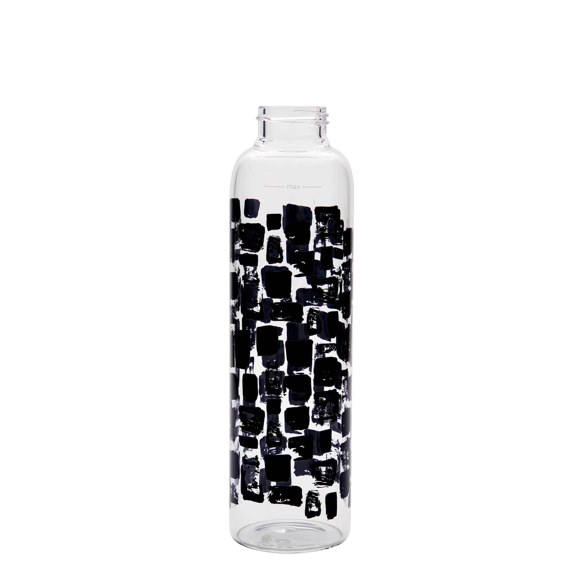 Lahev na pití 500 ml 'Perseus', motiv: černé obdélníčky, uzávěr: šroubovací uzávěr Lahev na pití 500 ml 'Perseus', motiv: černé obdélníčky, uzávěr: šroubovací uzávěr