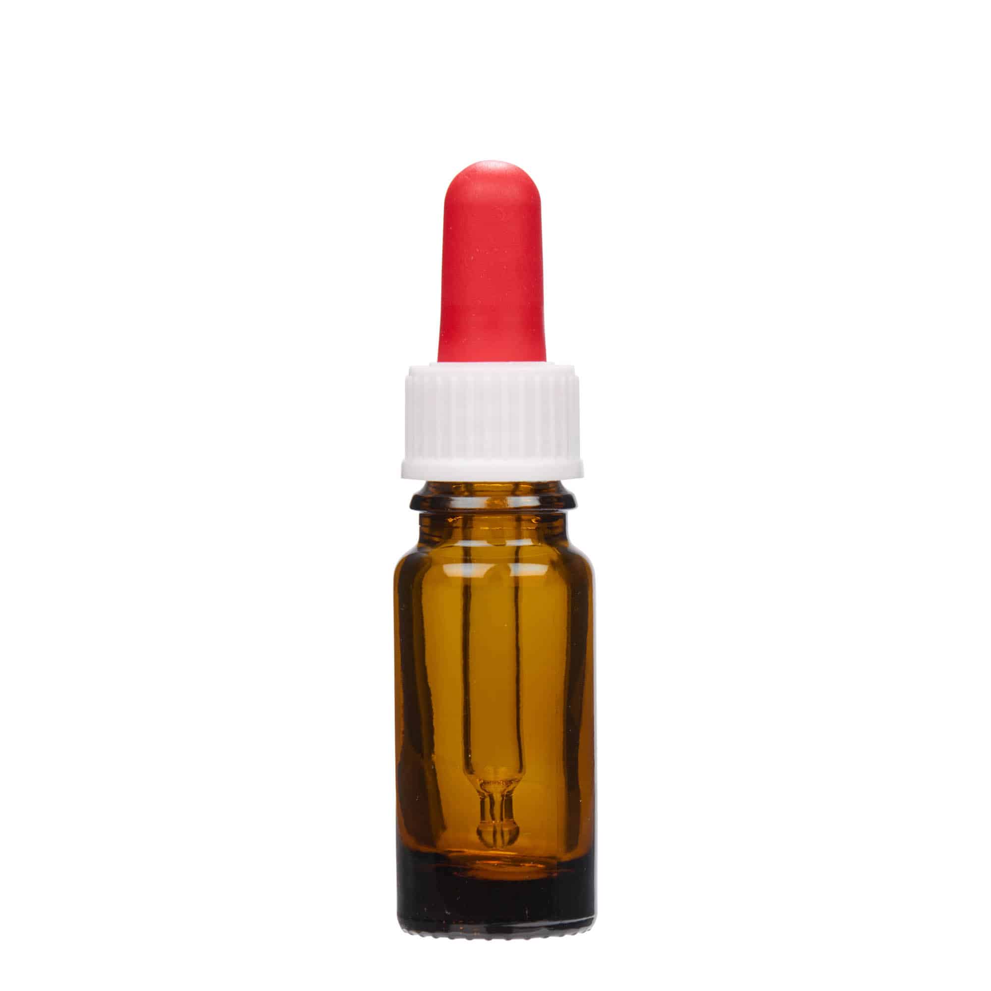 Lahvička na léky s pipetou 10 ml, sklo, hnědá, ústí: DIN 18 Lahvička na léky s pipetou 10 ml, sklo, hnědá, ústí: DIN 18