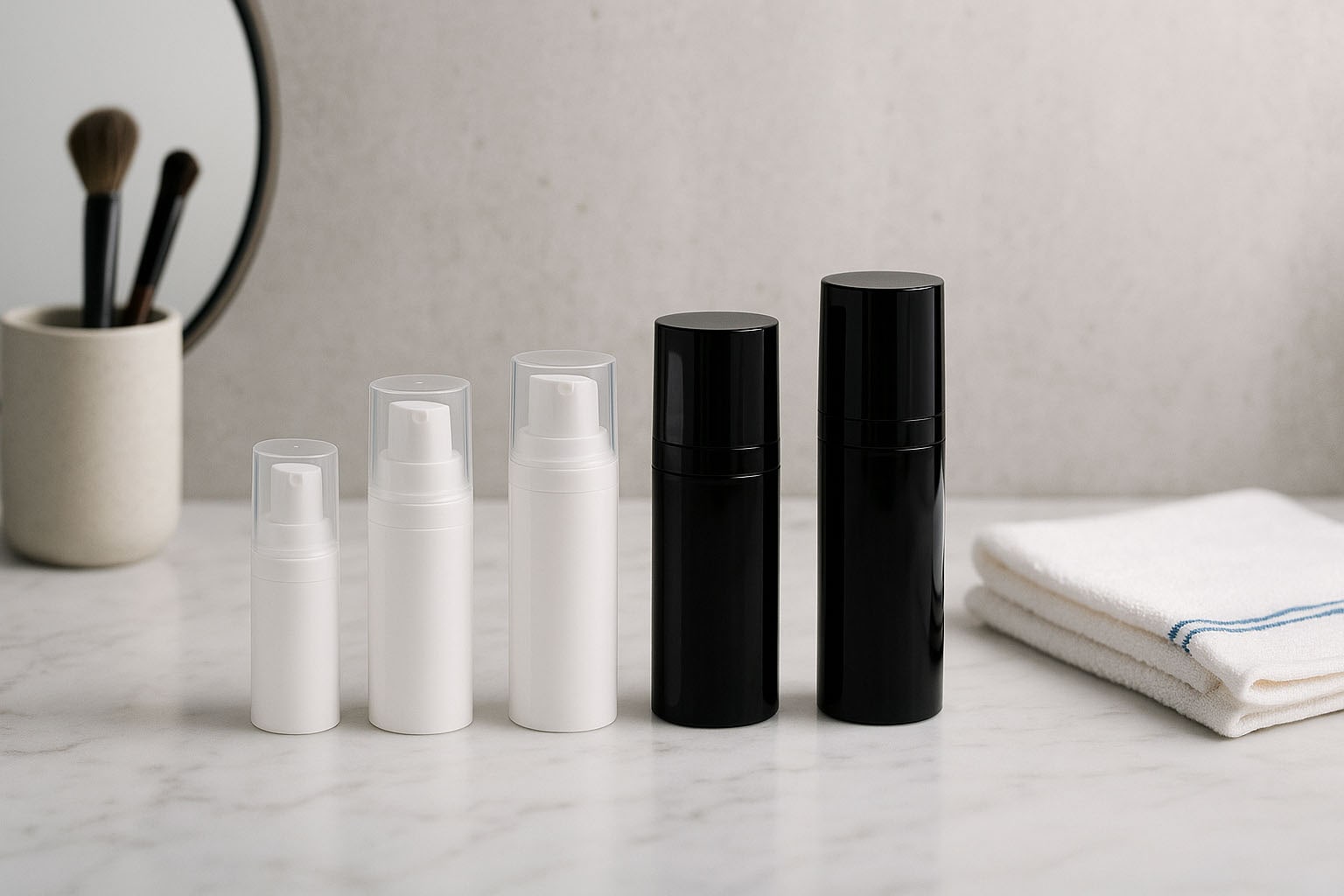 Airless hlava Micro zlatý okraj + bílý, lesklý kryt konektoru