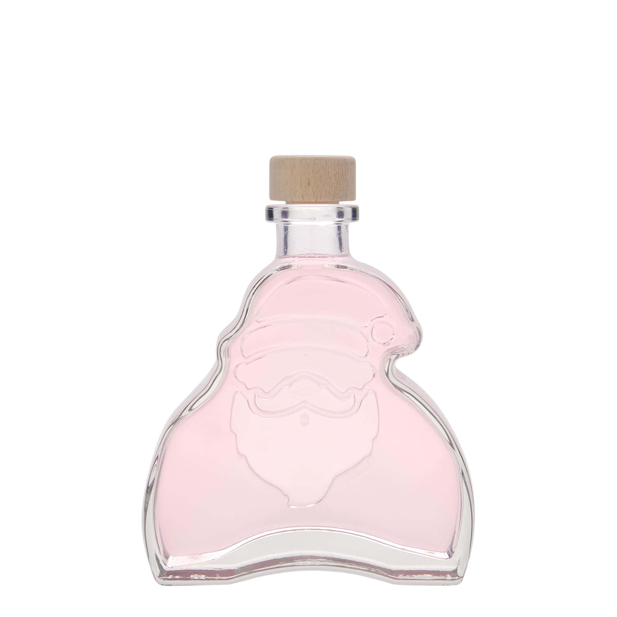 Skleněná lahev 200 ml 'Santa Claus', uzávěr: korek