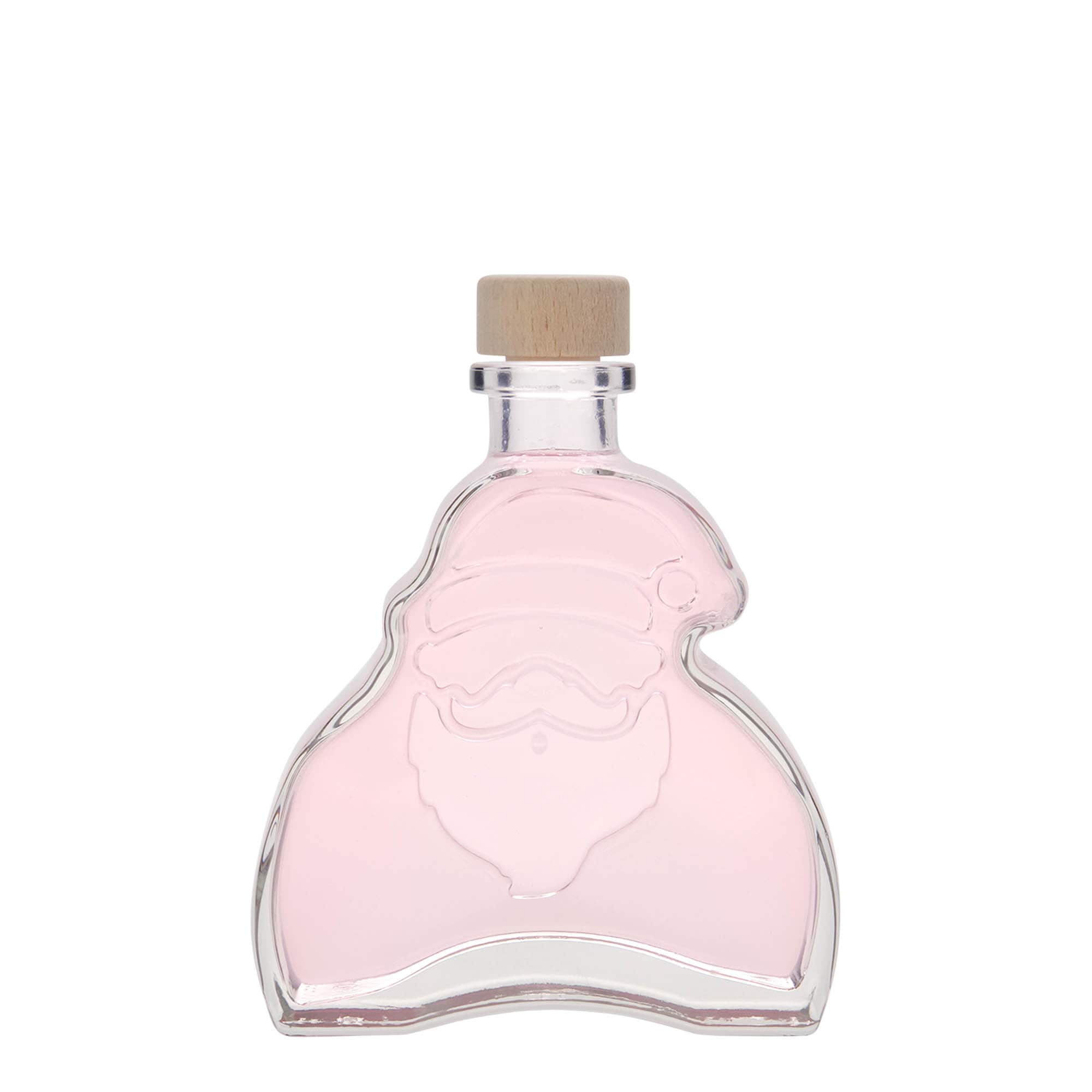 200 ml skleněná lahvička 'Santa Claus', hrdlo: korek