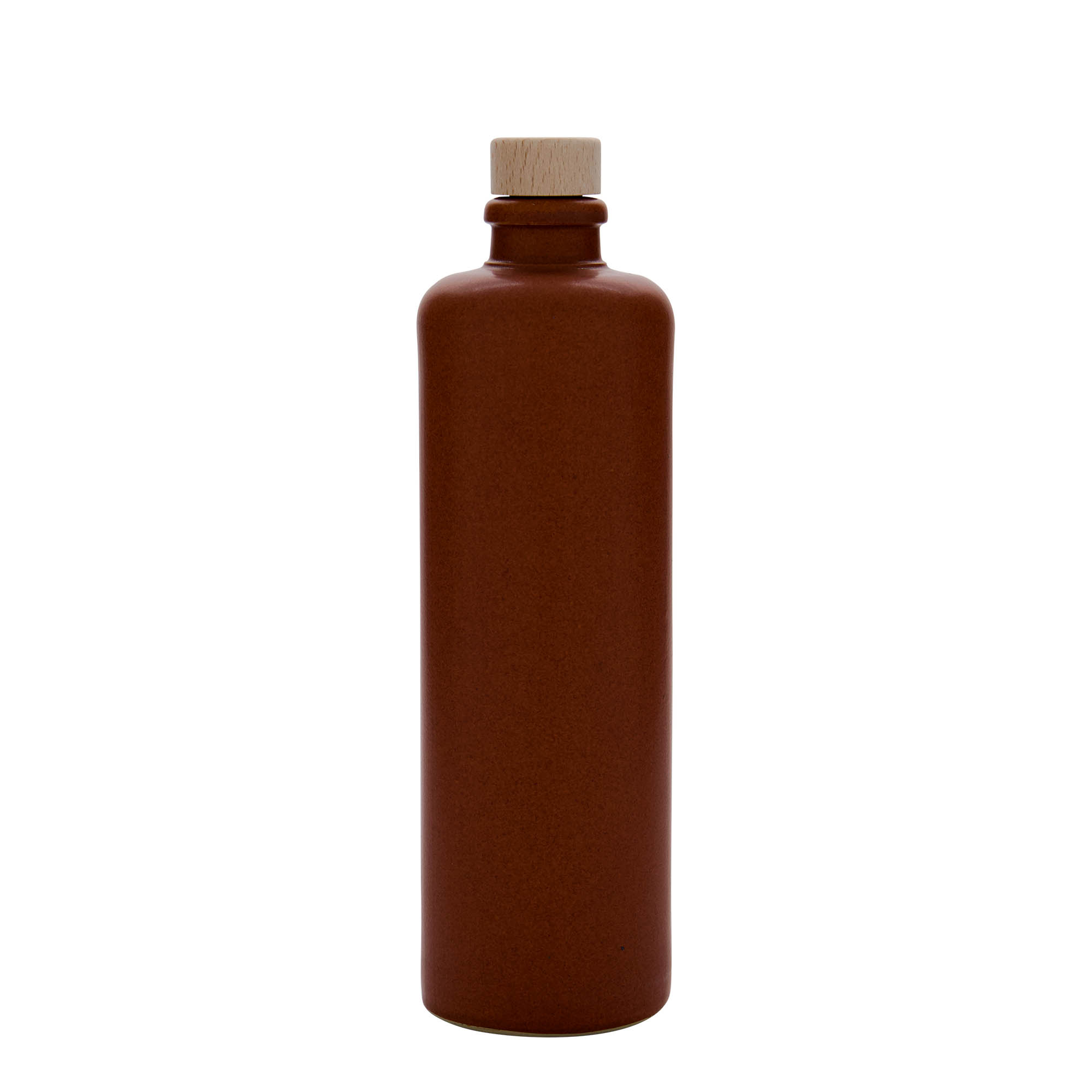 500 ml hliněný džbán, kamenina, červeno-hnědý, hrdlo: korek