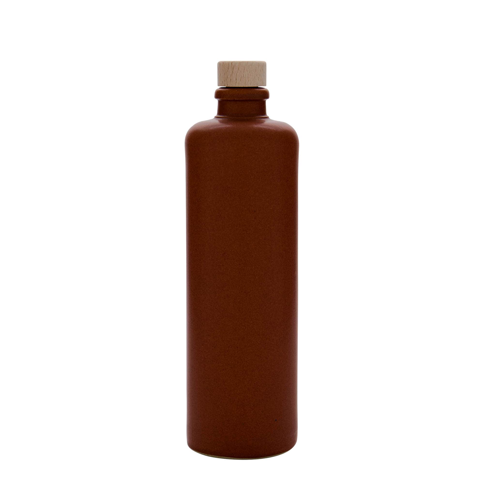 500 ml hliněný džbán, kamenina, červeno-hnědý, hrdlo: korek