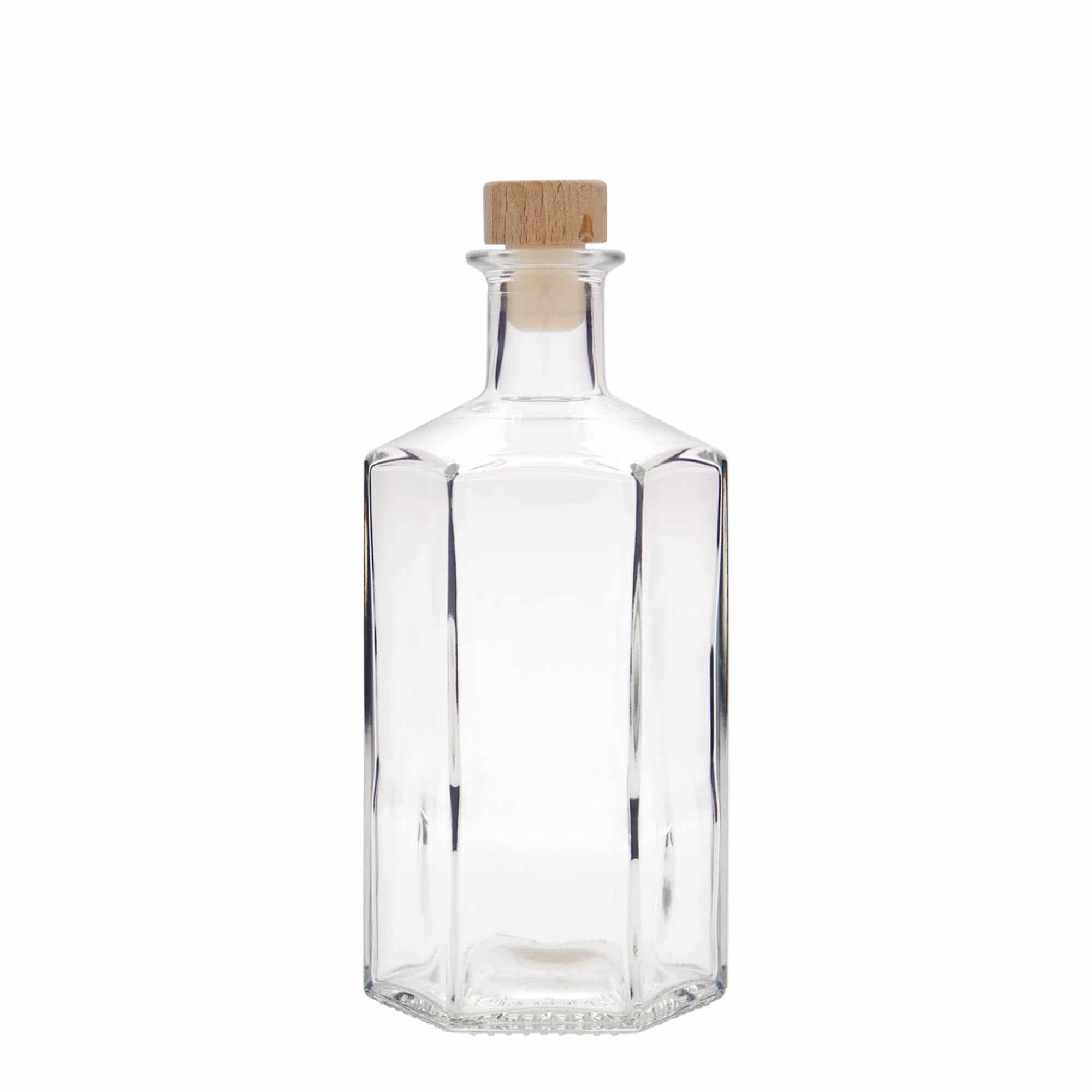 Skleněná lahev 500 ml lékárenská 'Jimmy', šestiúhelníková, uzávěr: korek